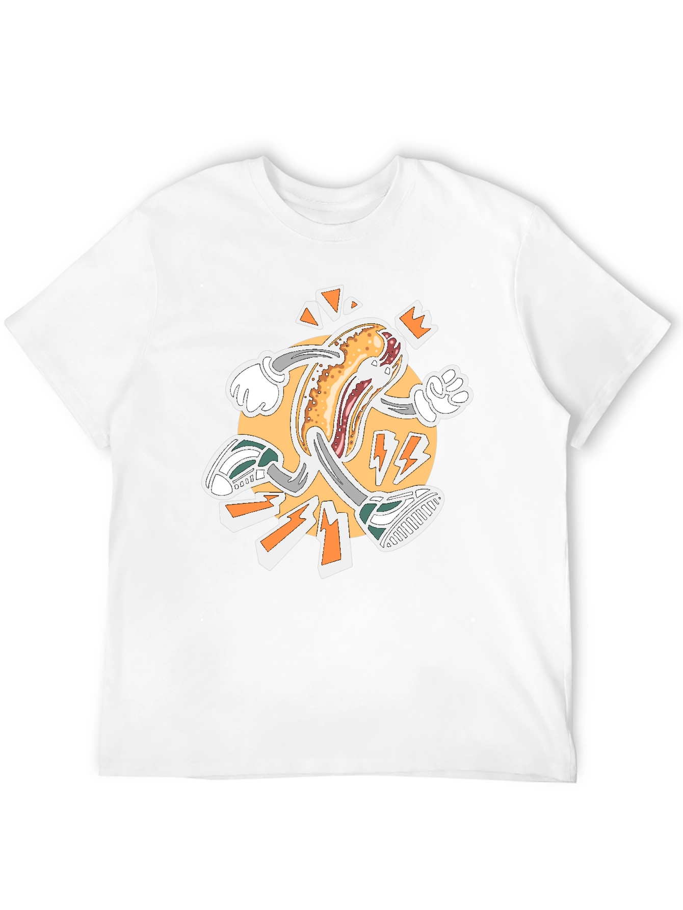 Black Running Hotdog Graphic T-Shirt view 12