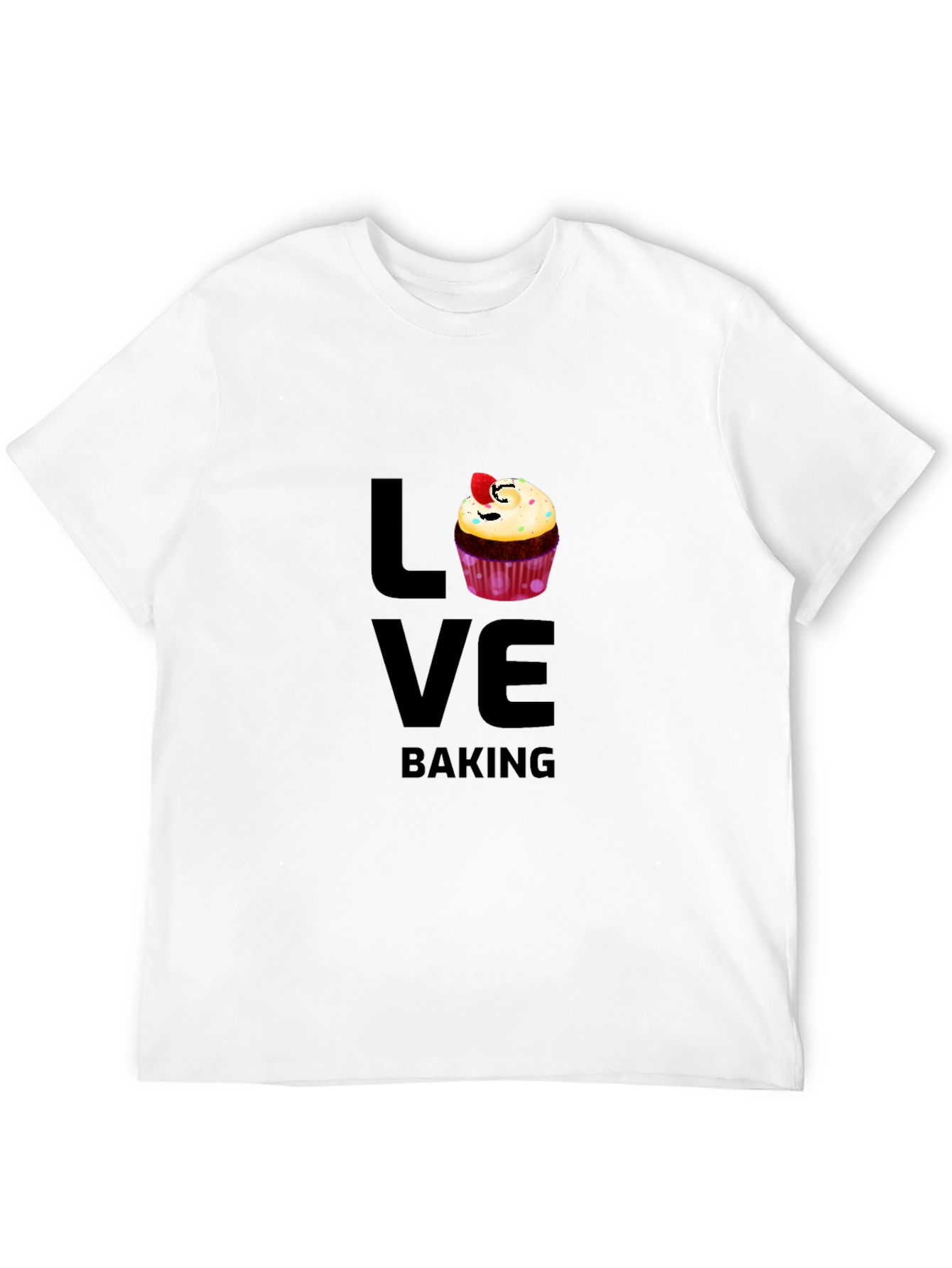 Black Love Baking Graphic T-Shirt - Cute Cupcake Design view 12