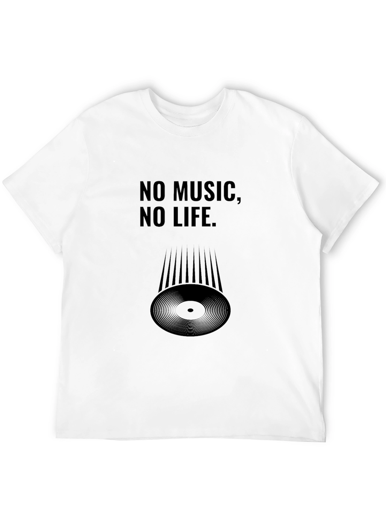 Black No Music, No Life Black T-Shirt view 12