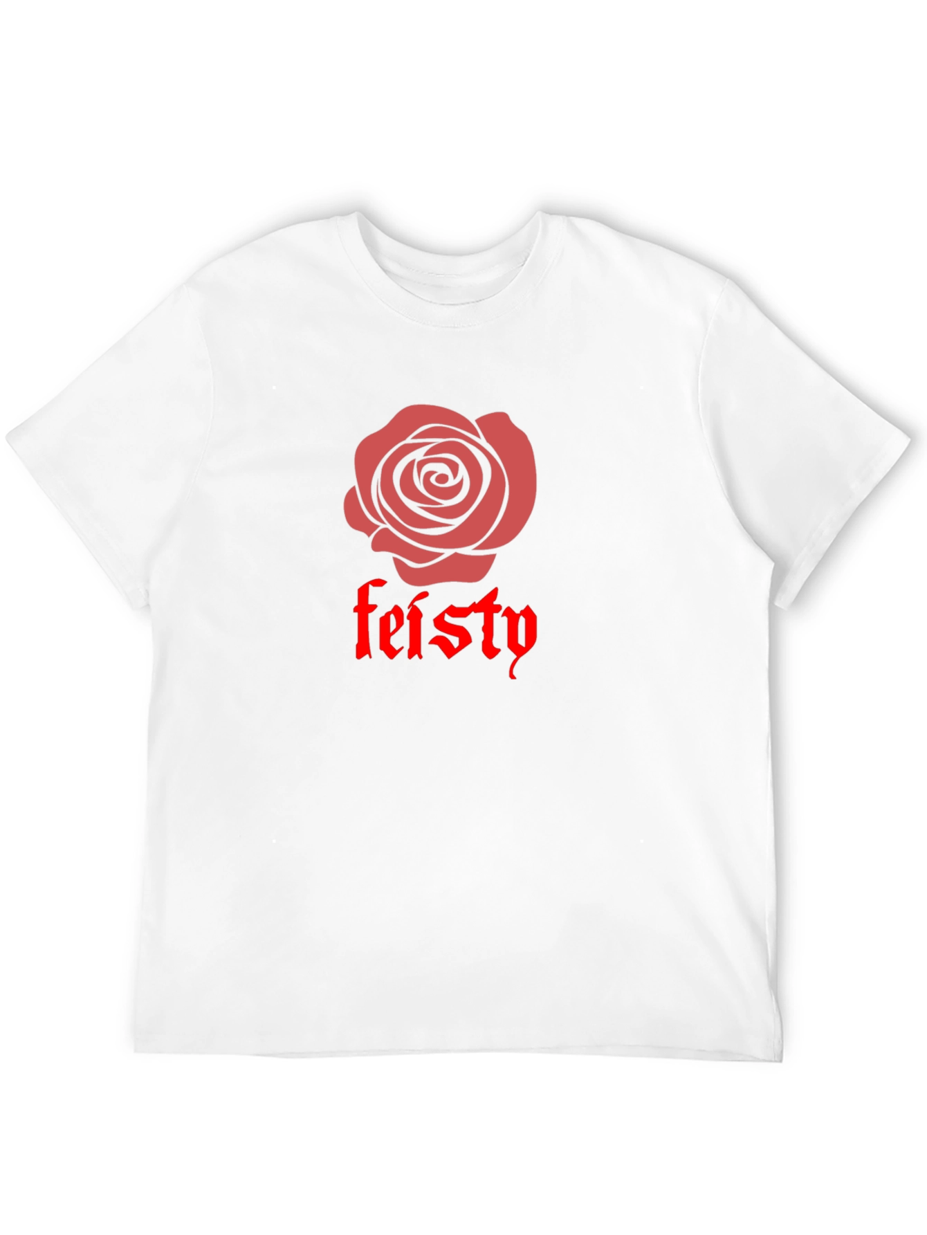 Black Feisty Rose Graphic Tee - Bold Black Cotton T-Shirt view 12