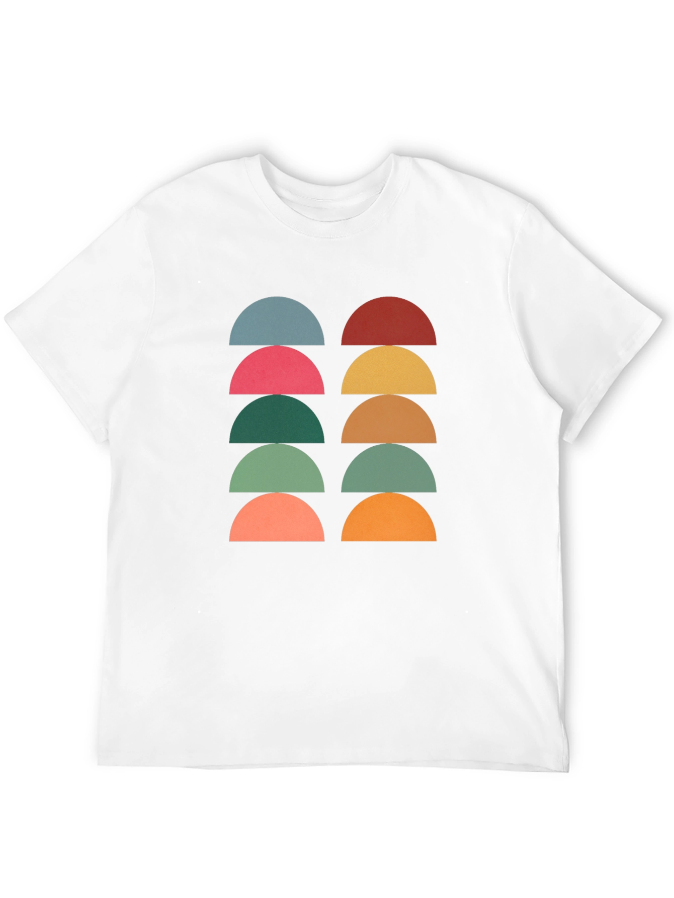 Black Retro Geometric Half Circle T-Shirt - Black view 12