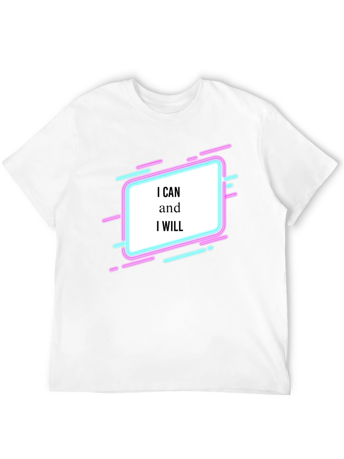 Black Motivational Graphic Tee - I Can and I Will T-Shirt view 12