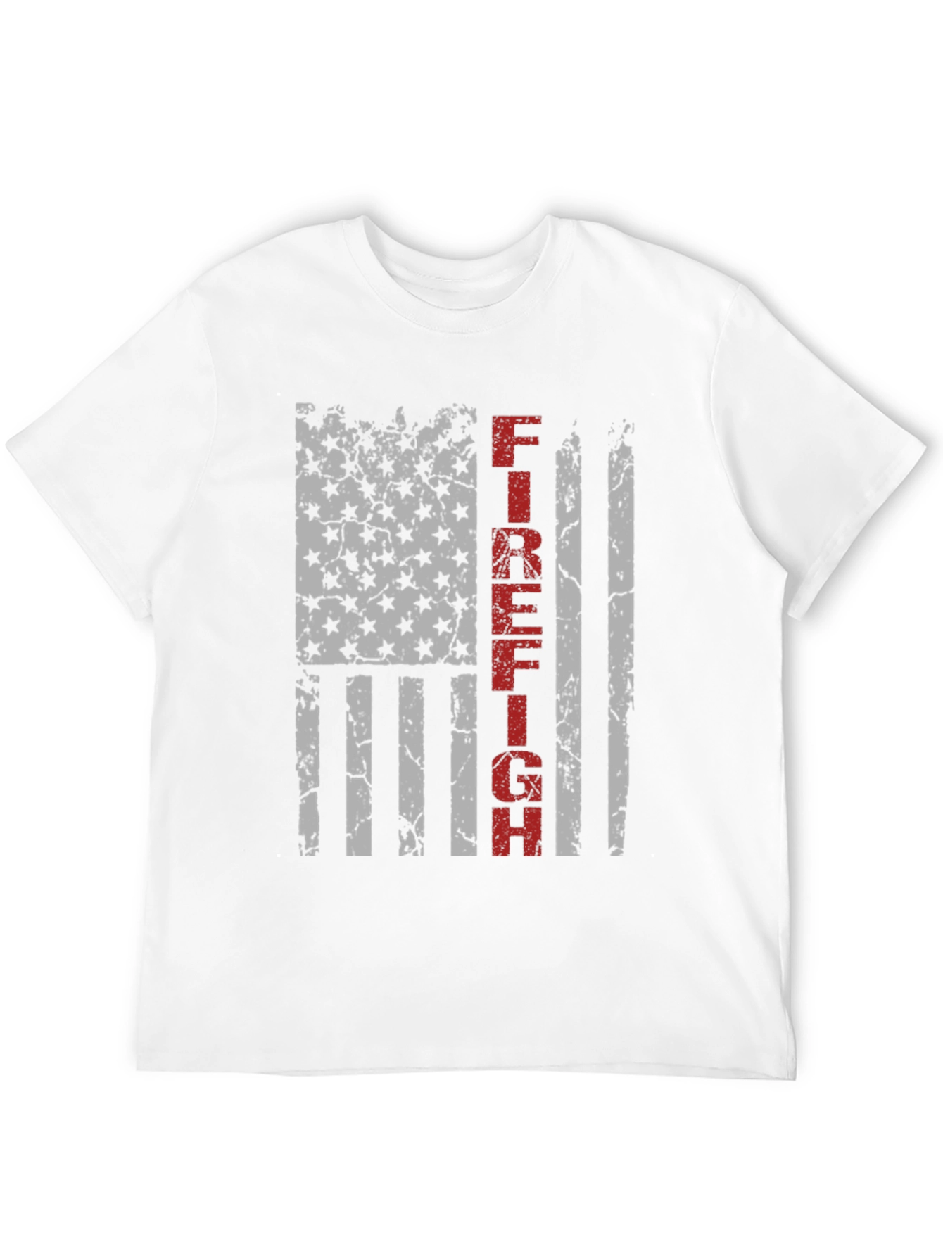 Black Firefighter American Flag Graphic T-Shirt view 12