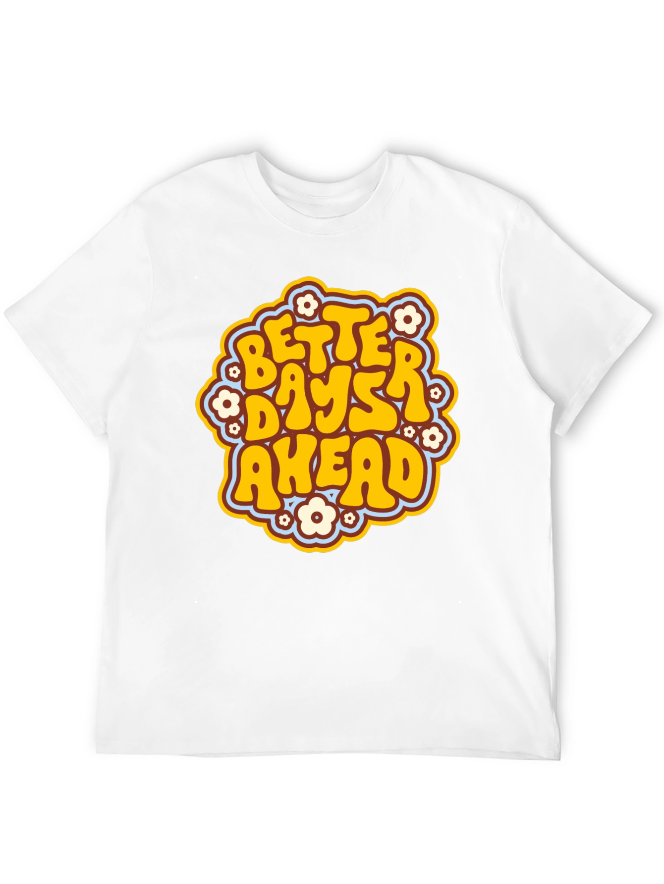 Black Better Days Ahead Retro Graphic T-Shirt view 12