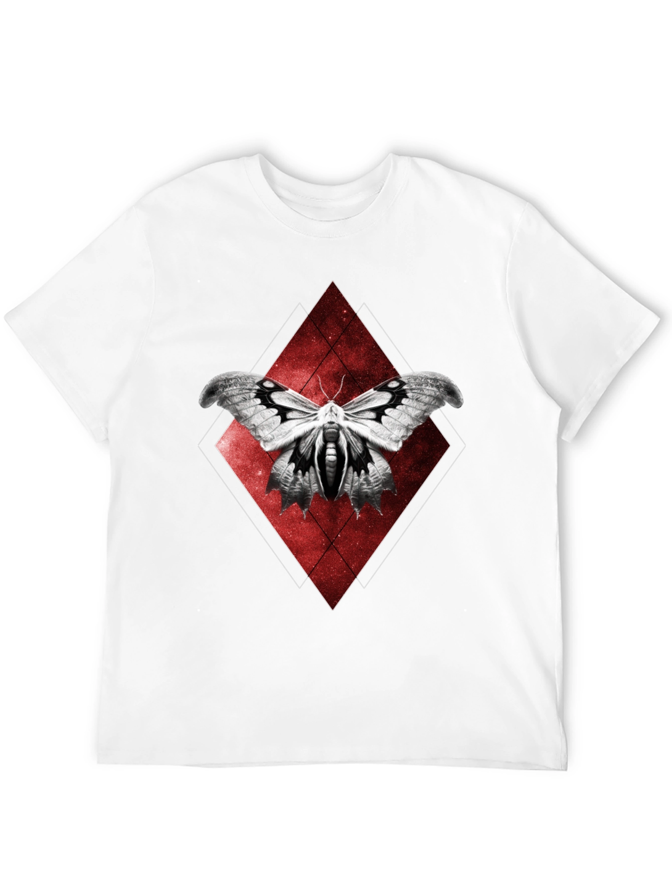 Black Moth Graphic Tee - Black Cotton Diamond Design view 12