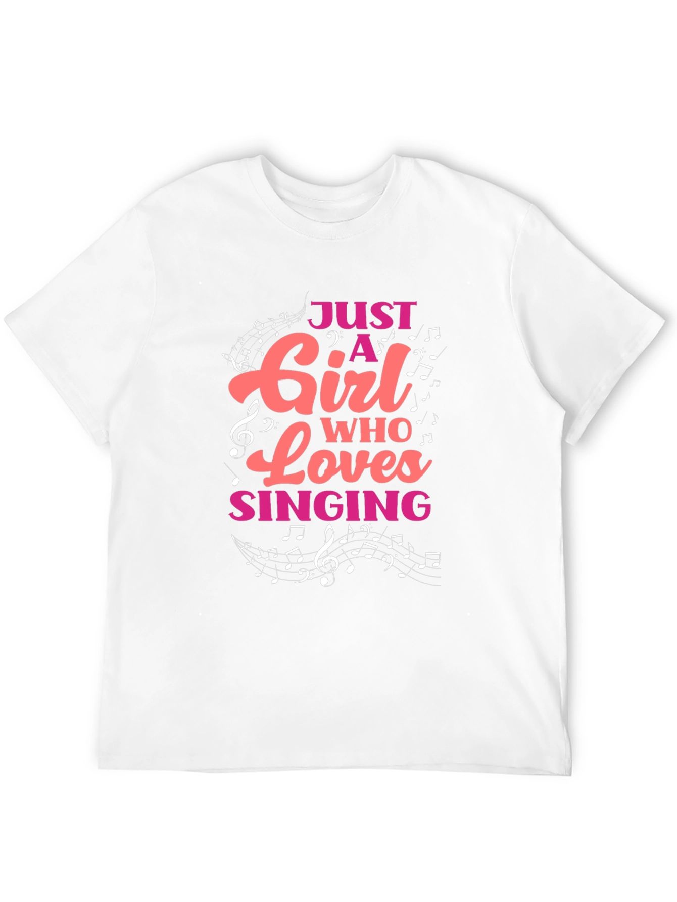 Black Just A Girl Who Loves Singing T-Shirt view 12