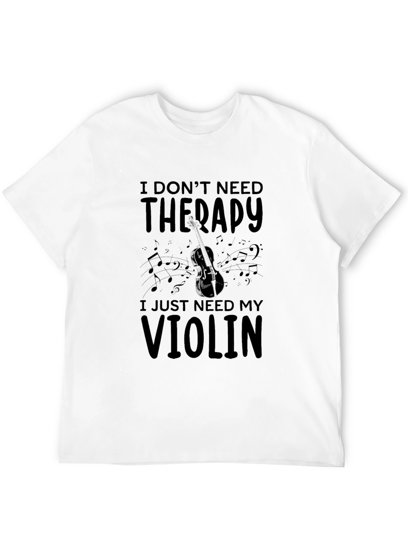 Black I Don't Need Therapy, I Just Need My Violin T-Shirt view 12