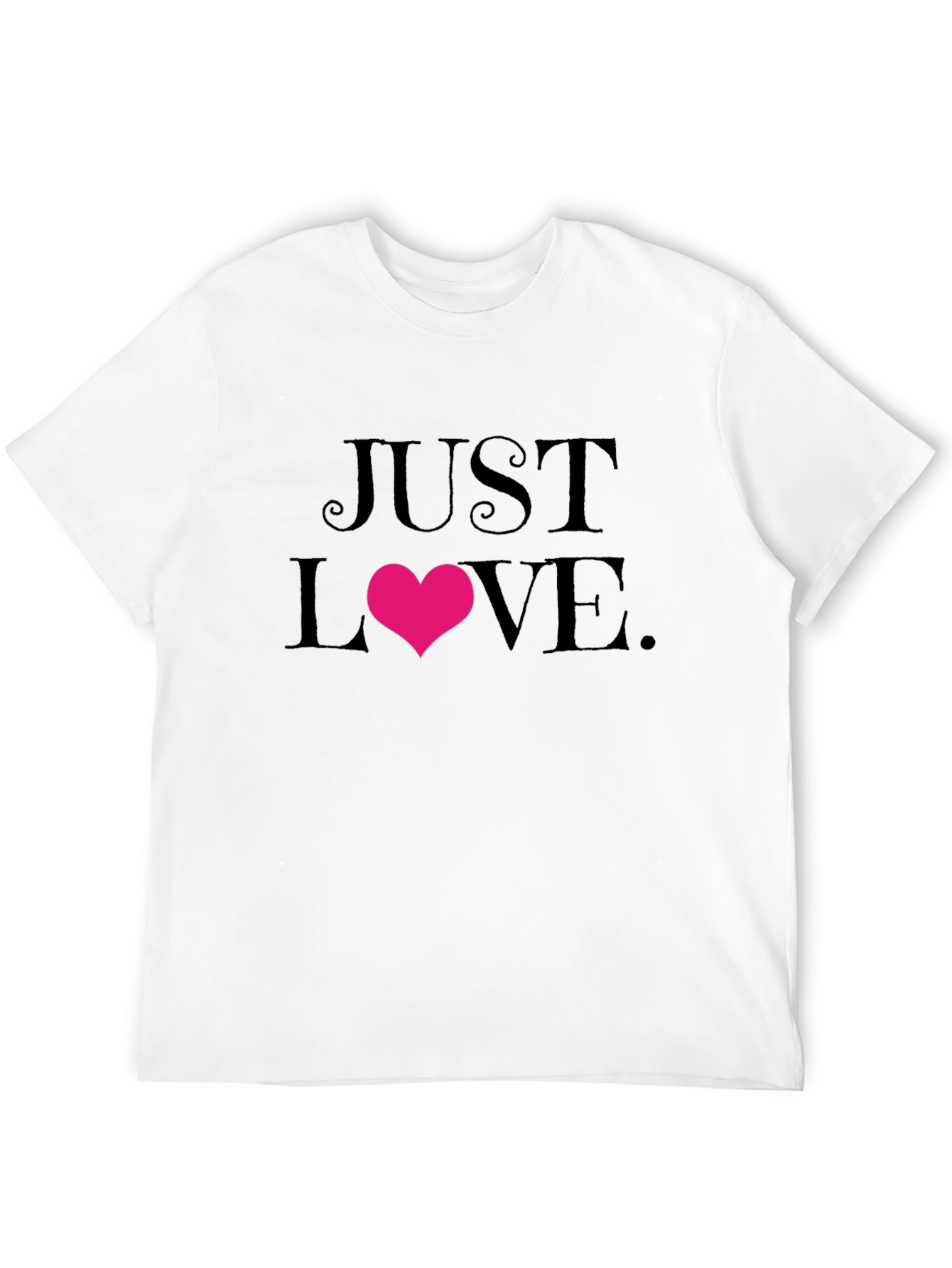 Black Just Love Graphic Tee - Soft Cotton Blend view 12