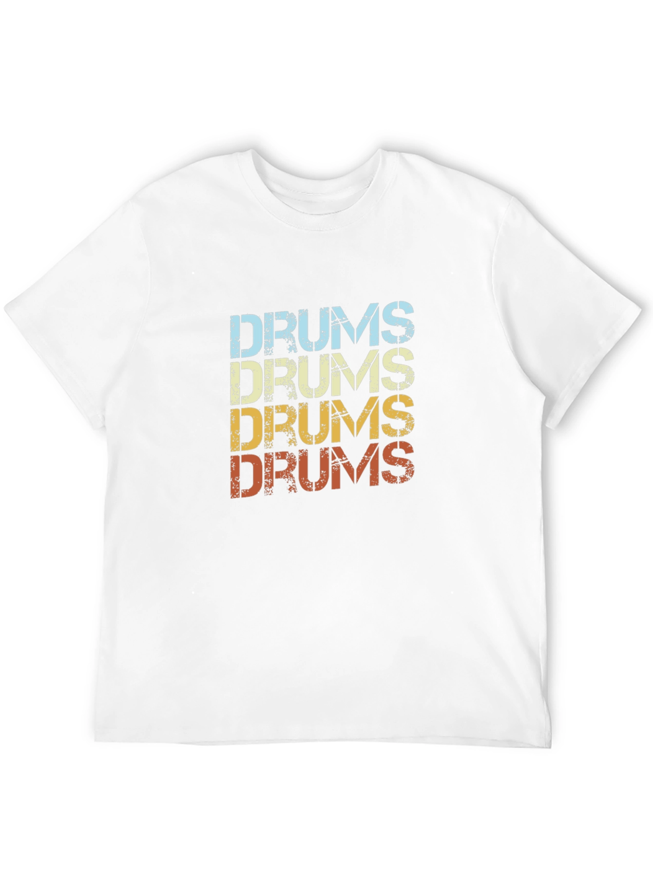 Black Retro Drums Graphic Tee - Black Cotton T-Shirt view 12