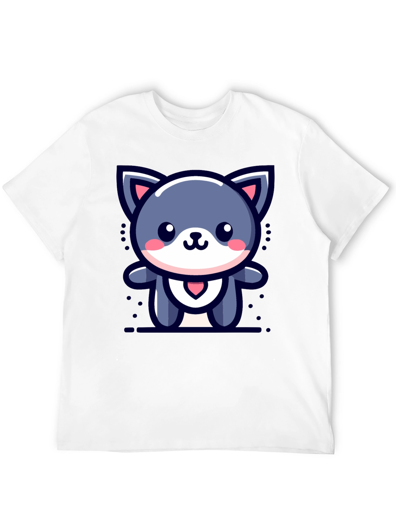 Black Cute Cartoon Cat Graphic T-Shirt view 12