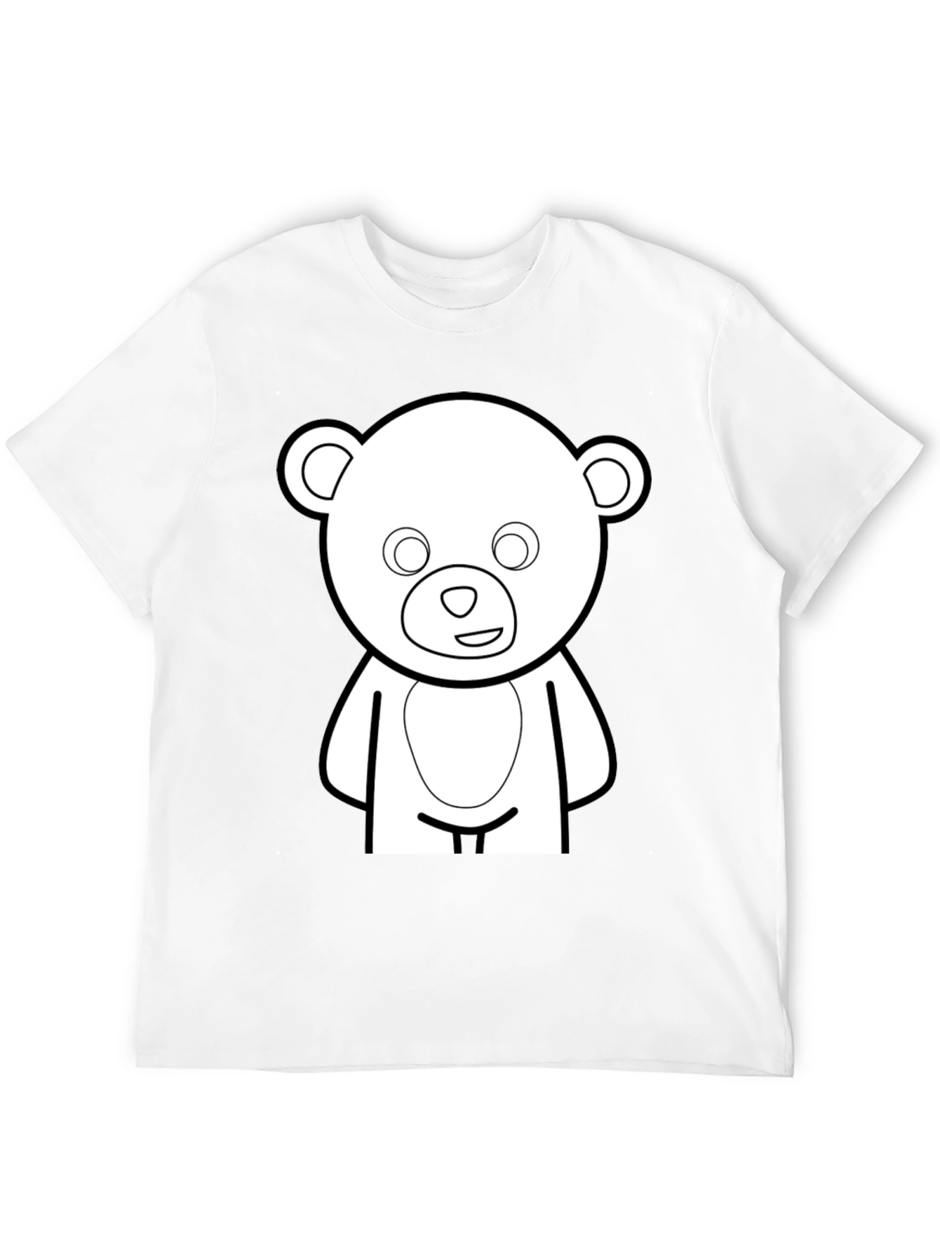 Black Cute Teddy Bear Graphic Black T-Shirt view 12