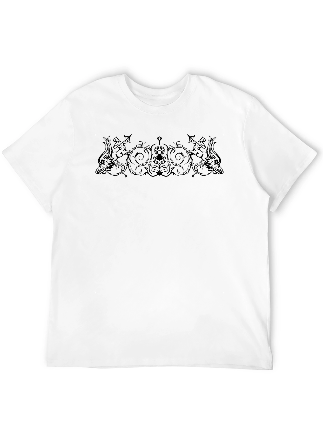 Ornate Graphic Print Black T-Shirt - 12