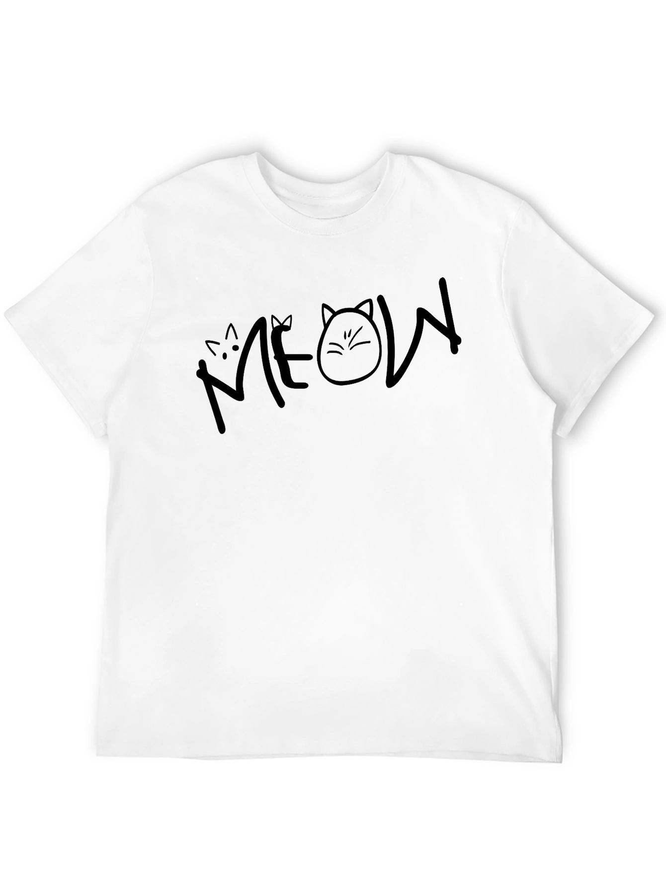 Black Meow Cat Lover Black T-Shirt view 12