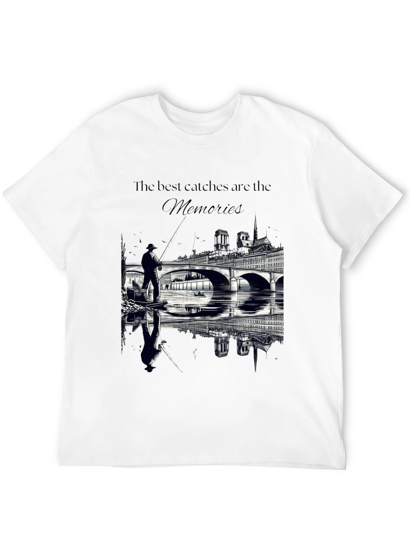Black The Best Catches Are The Memories Graphic Tee view 12
