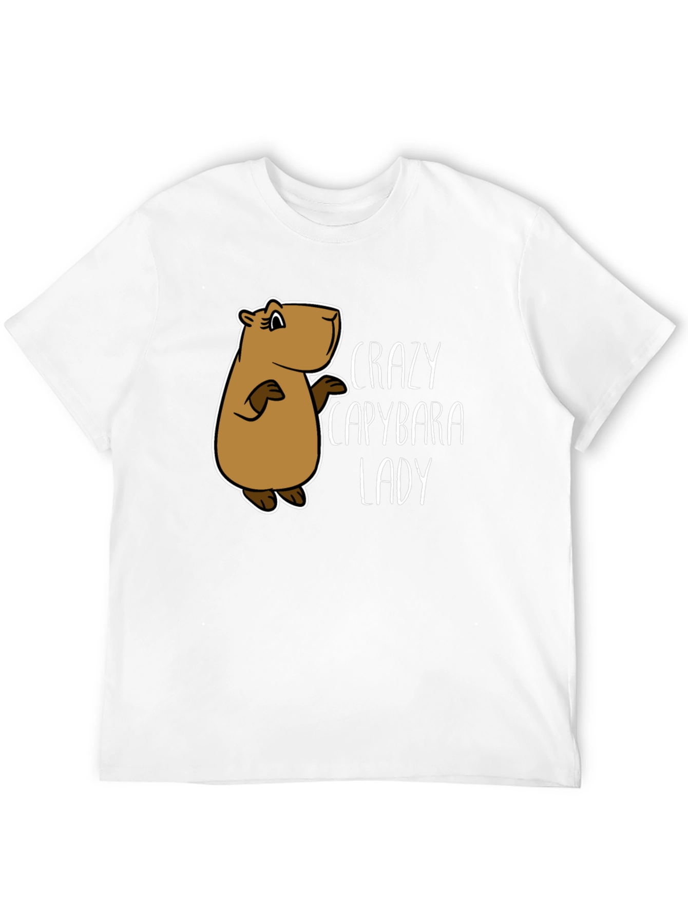 Black Crazy Capybara Lady T-Shirt - Fun Animal Lover Tee view 12