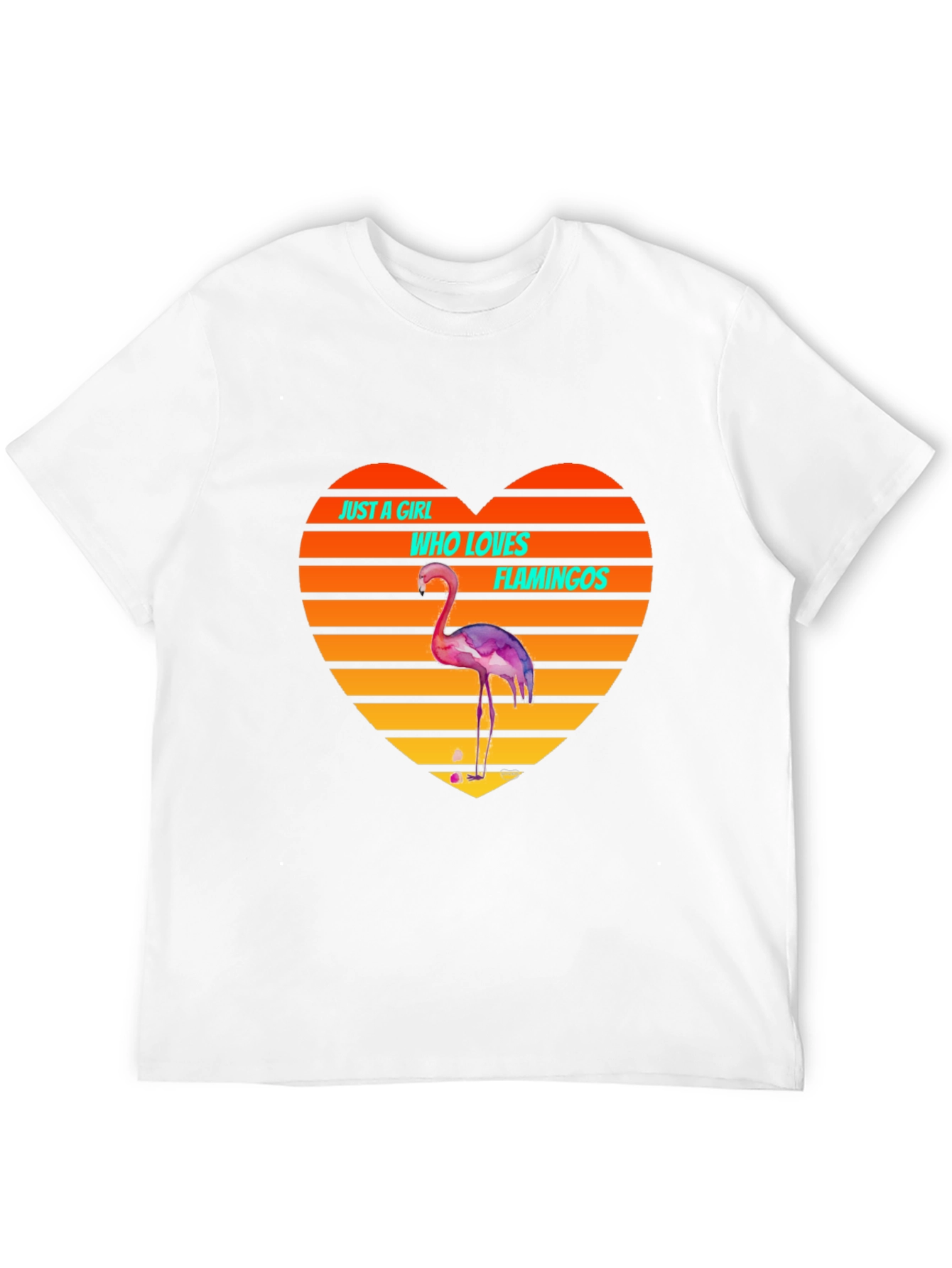 Black Flamingo Lover Heart T-Shirt - Just a Girl Who Loves Flamingos Tee view 12