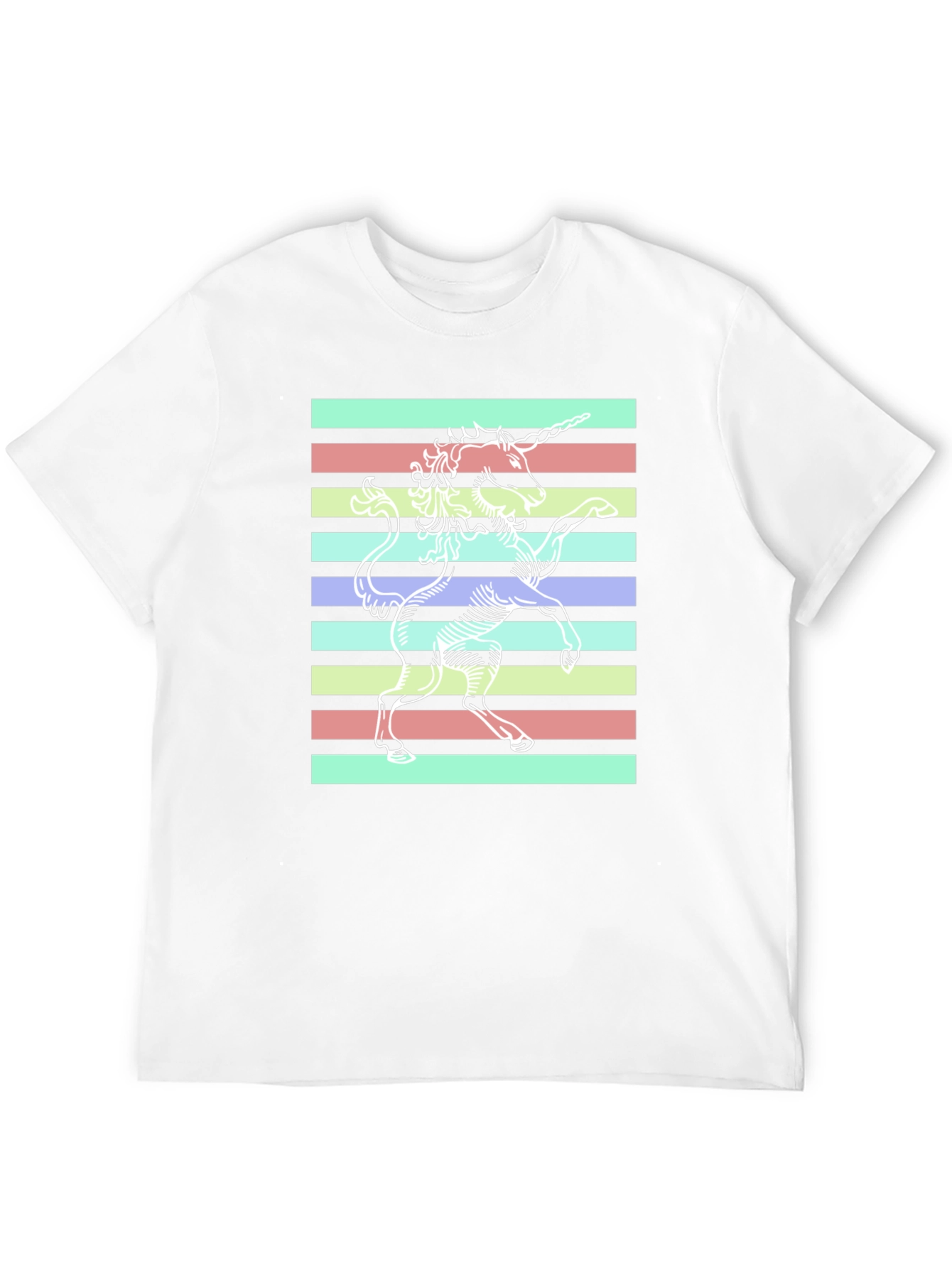 Black Unicorn Striped Graphic Tee - Black Cotton Blend view 12