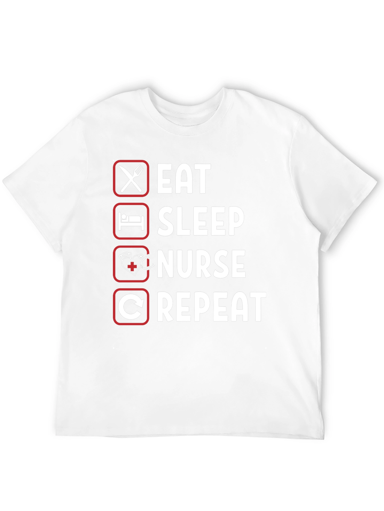 Black Eat Sleep Nurse Repeat Graphic Tee view 12