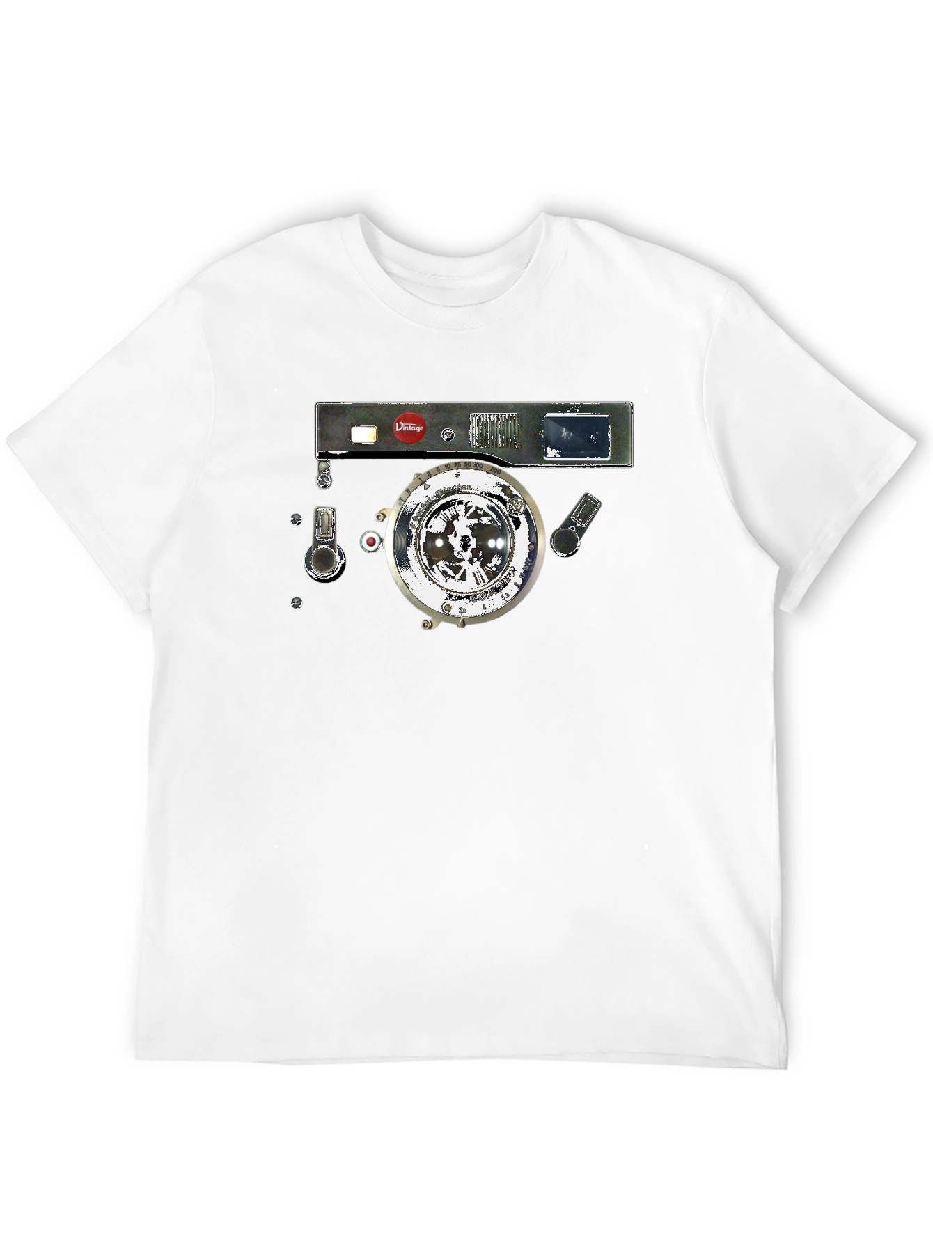 Black Vintage Camera Graphic Black T-Shirt view 12