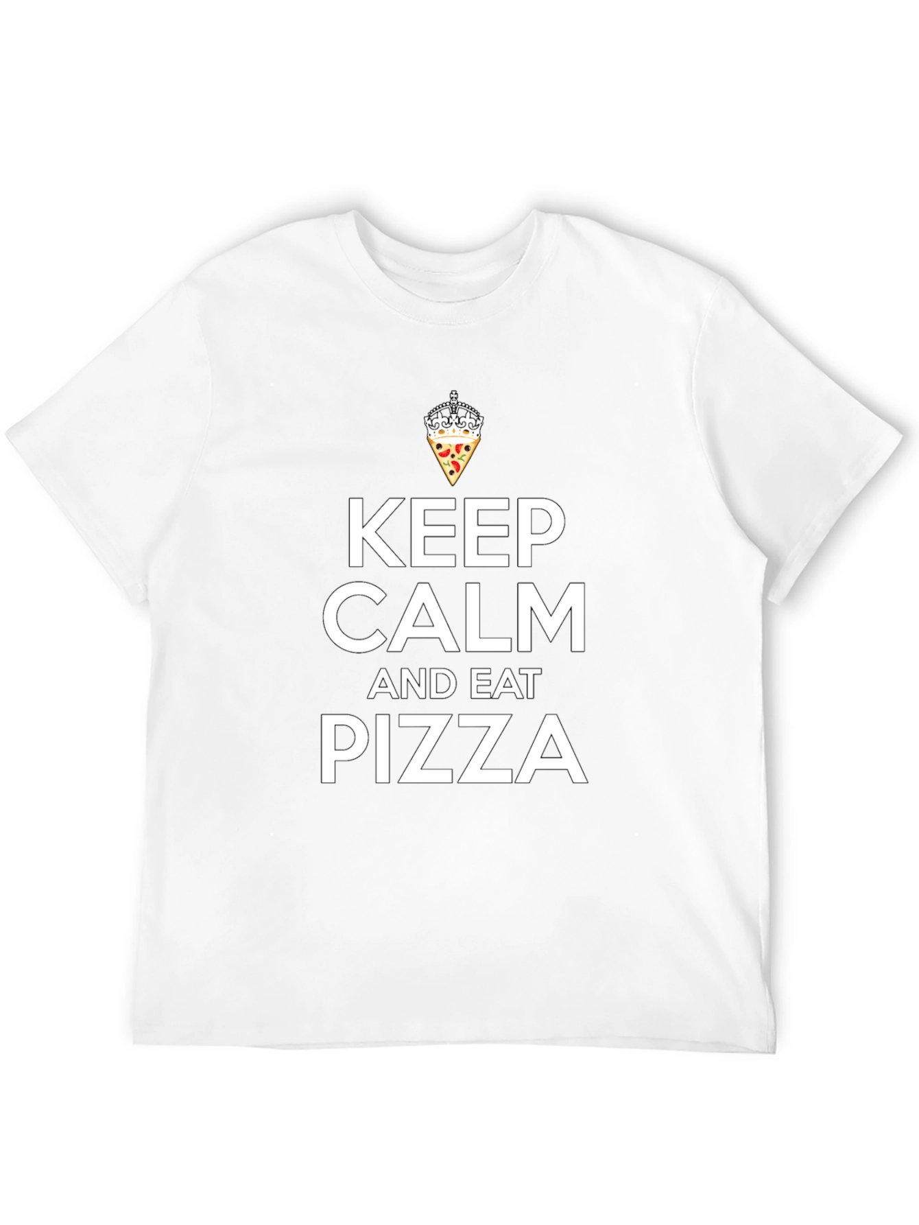 Black Keep Calm and Eat Pizza T-Shirt - Funny Graphic Tee view 12