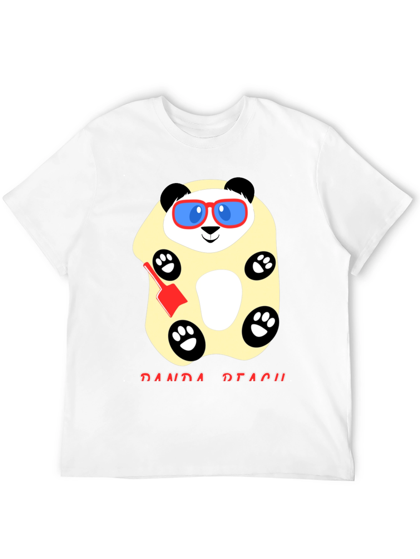 Black Cool Panda Beach T-Shirt - Black Cotton view 12