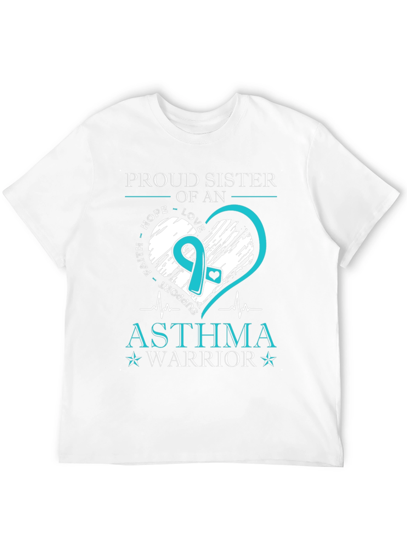 Black Proud Sister of an Asthma Warrior T-Shirt view 12
