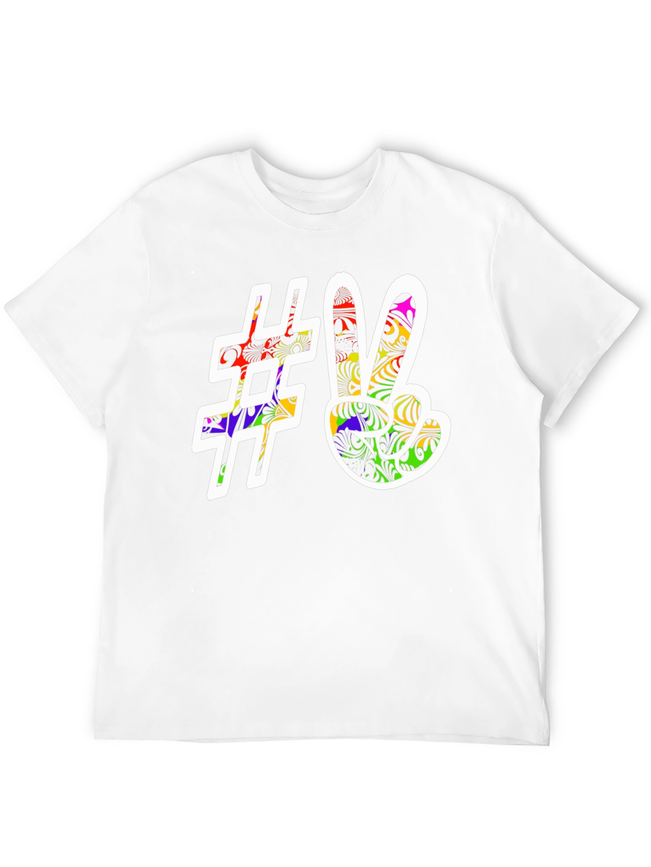 Black Peace Sign Graphic Tee - Black view 12