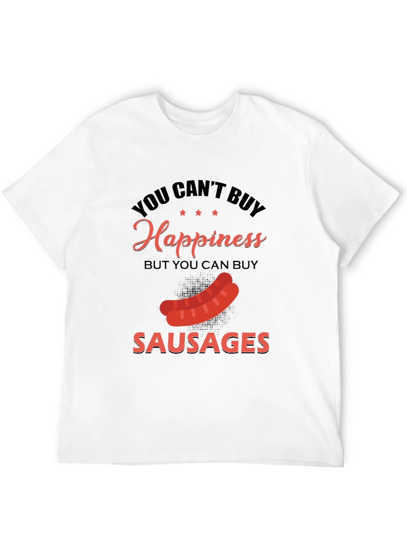 Black Funny Sausage T-Shirt: Buy Sausages, Buy Happiness! view 12