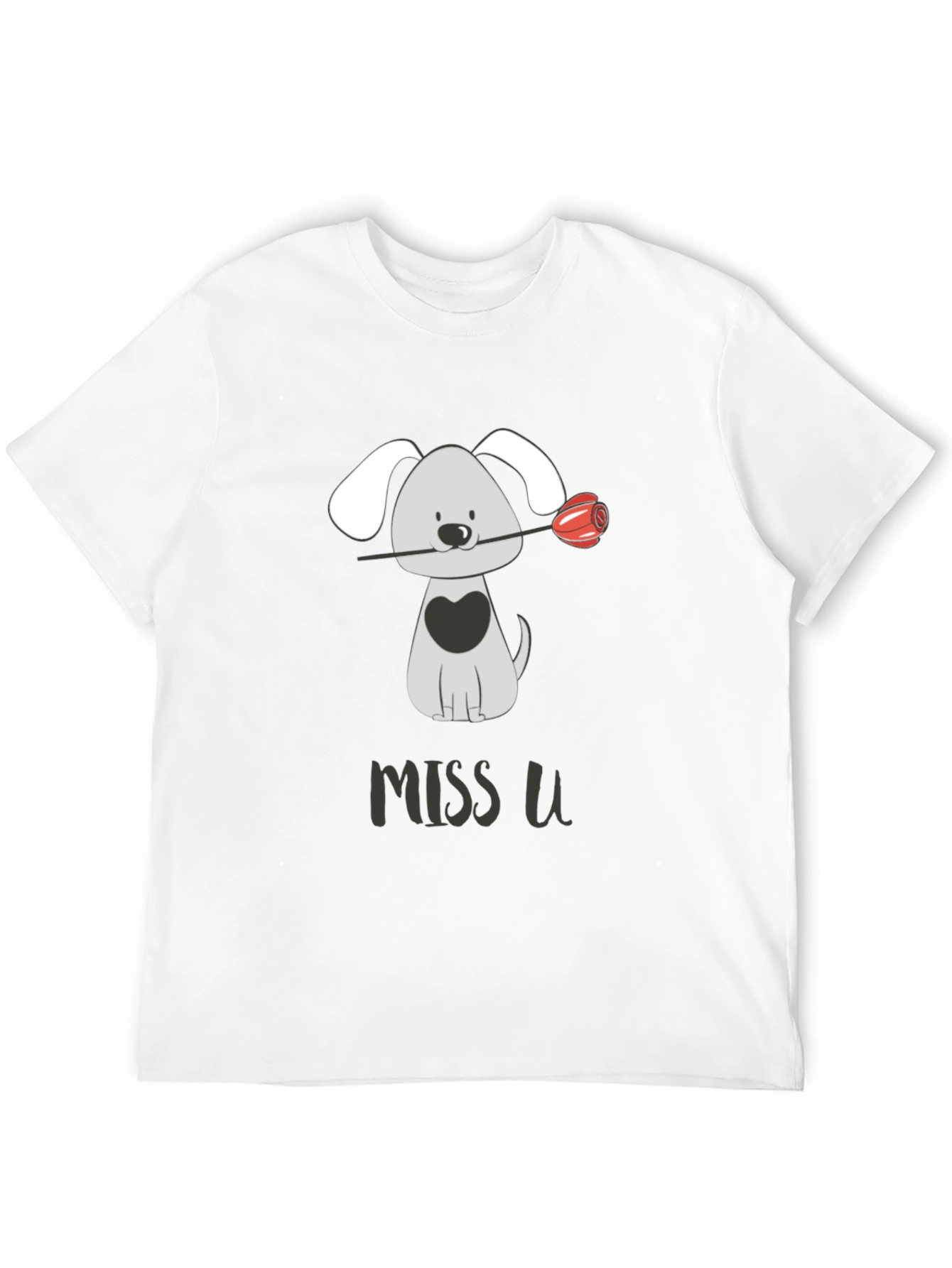 Black Miss U Dog Graphic Tee - Cute Casual Style view 12