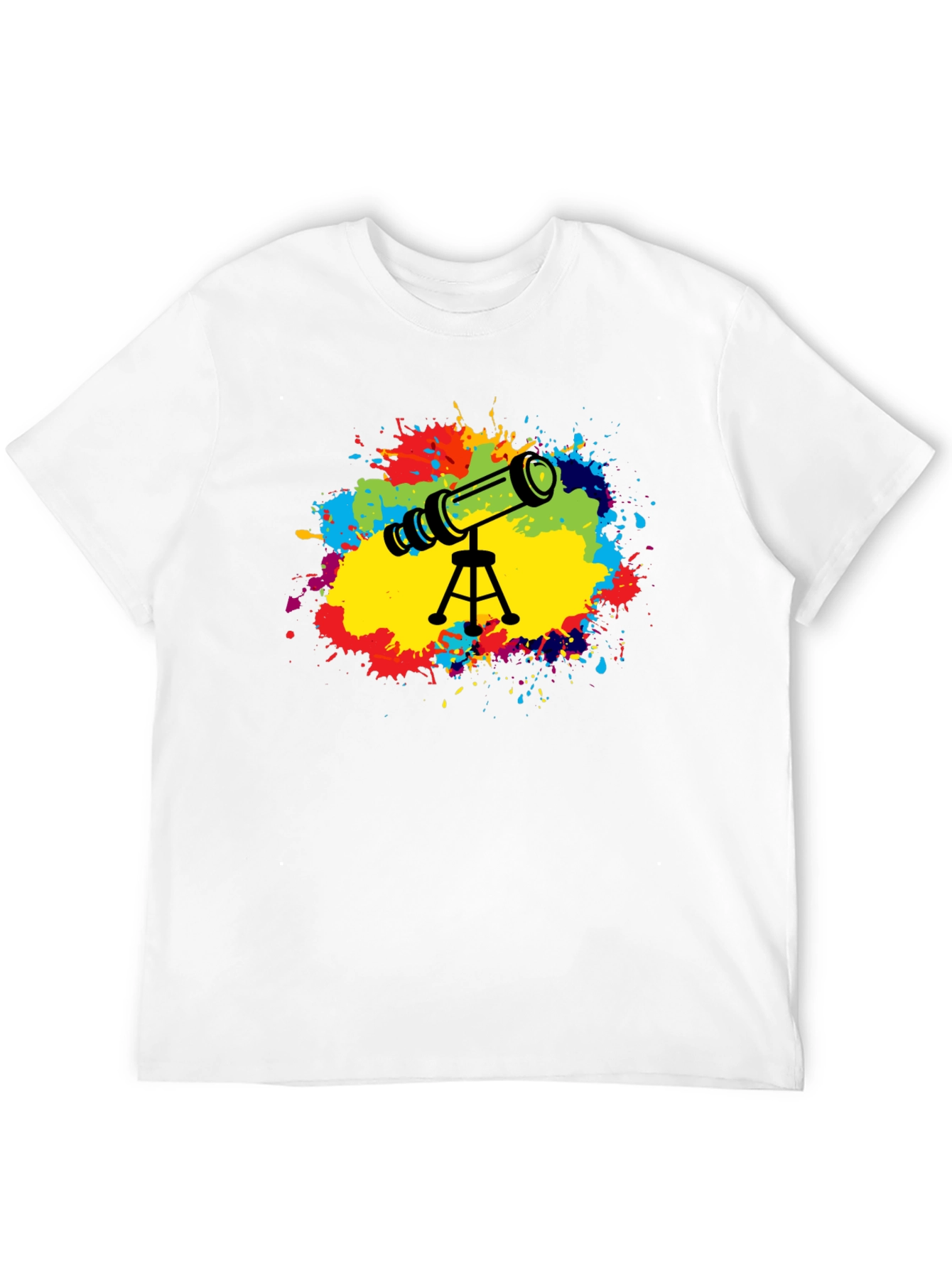 Black Telescope Splash Graphic T-Shirt - Astronomy Tee view 12