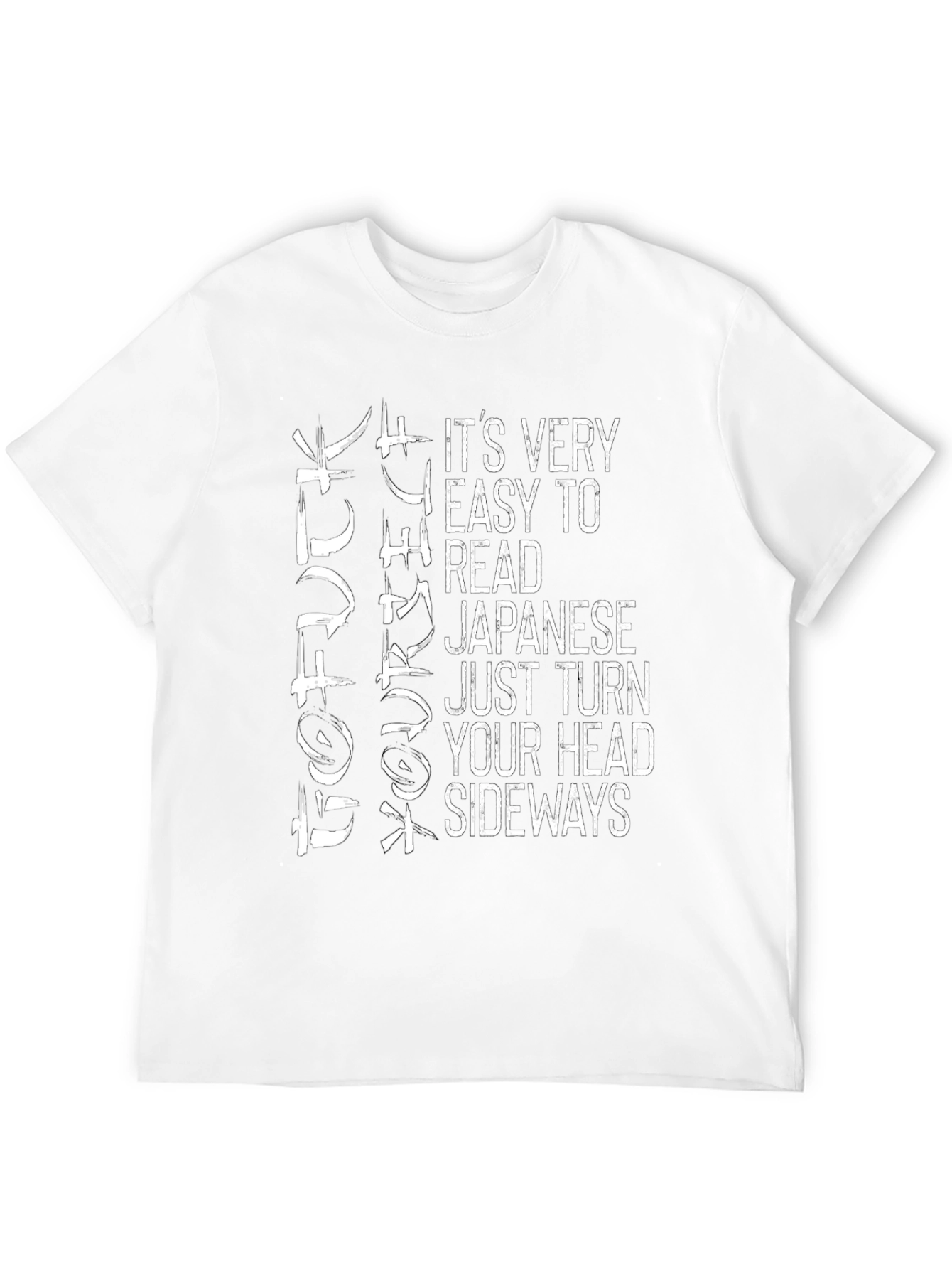 Black Funny Japanese Sideways T-Shirt - Easy To Read view 12