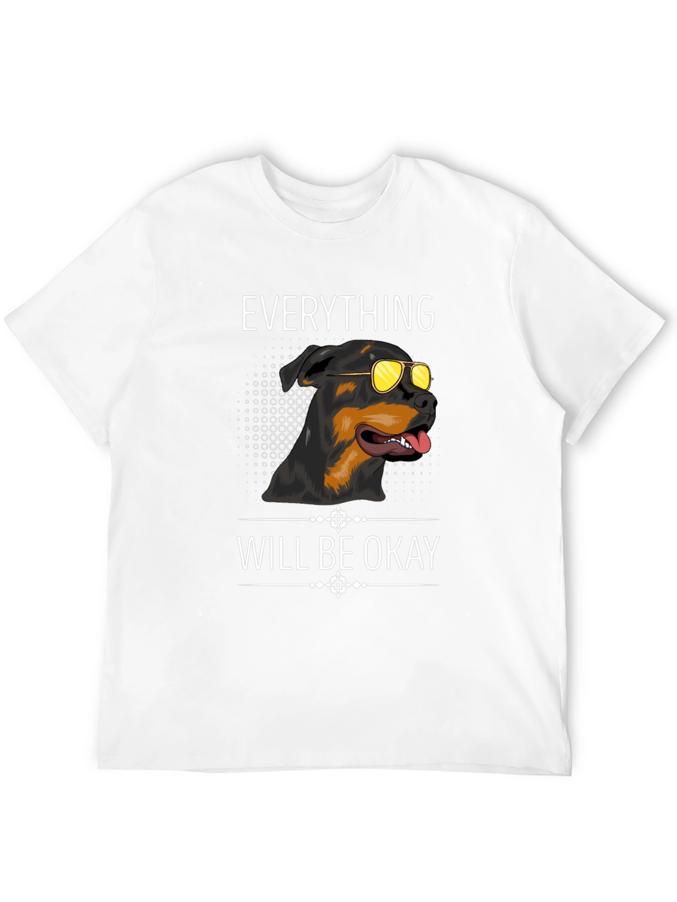 Black Dog with Sunglasses Graphic T-Shirt - Everything Will Be Okay view 12