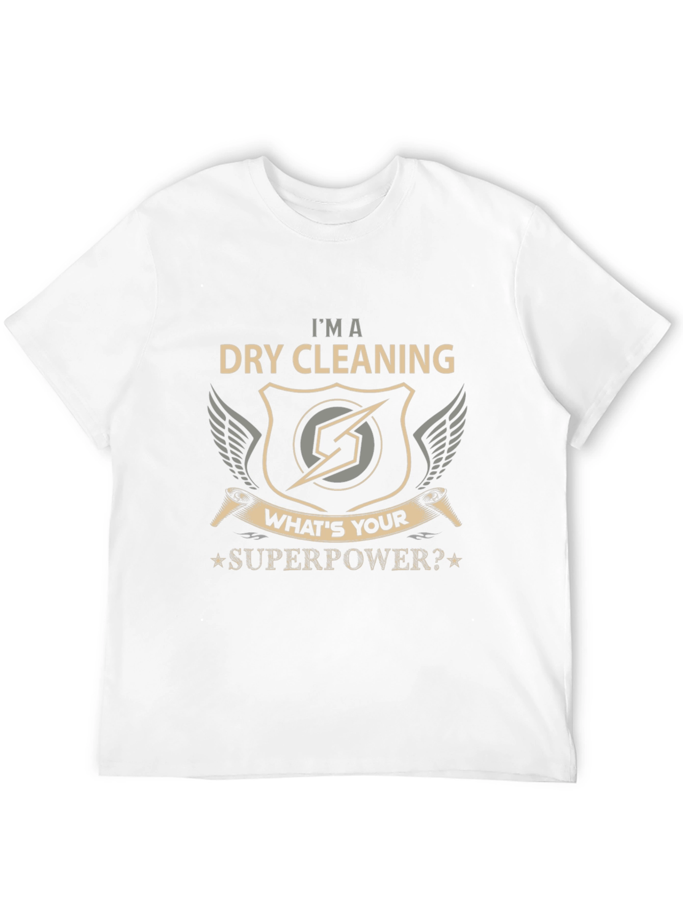 Black Dry Cleaning Superpower Tee - Novelty Graphic T-Shirt view 12
