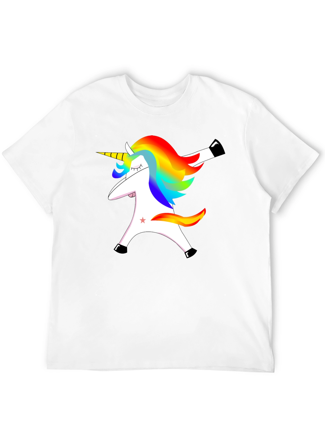 Black Dabbing Unicorn Graphic Tee - Black Cotton T-Shirt view 12