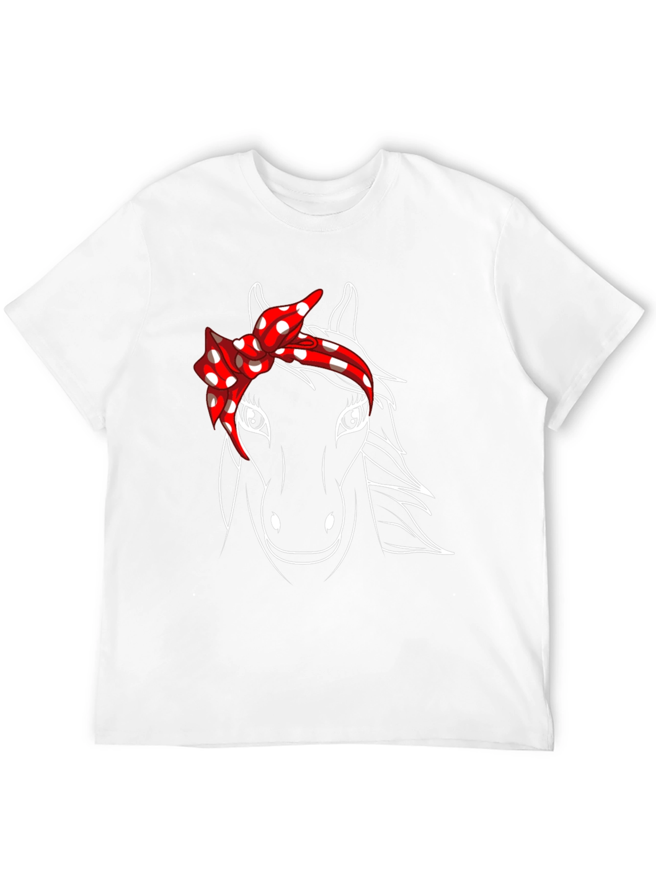 Black Horse Graphic Tee with Bandana - Black Casual T-Shirt view 12