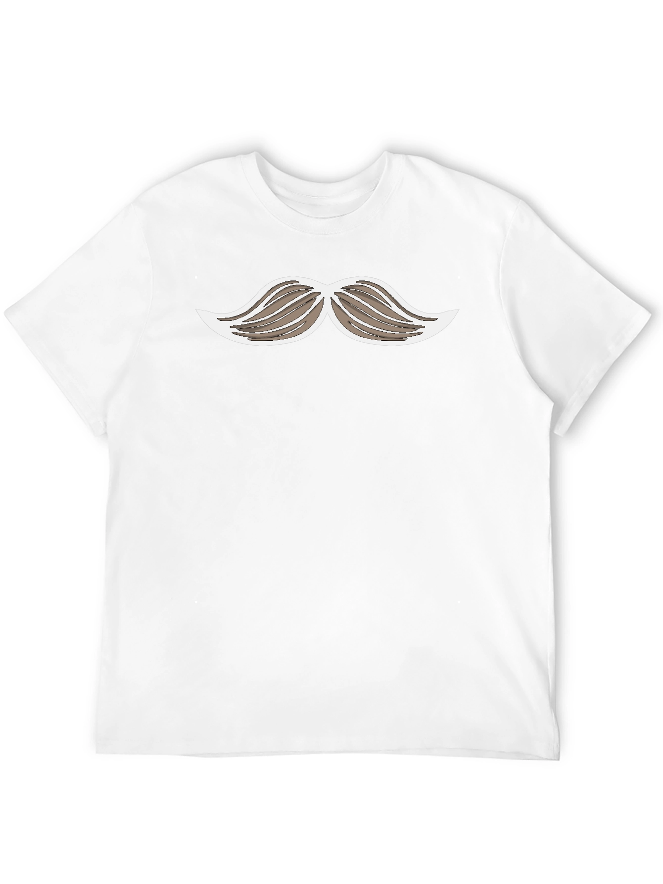 Black Funny Mustache Graphic Print Black T-Shirt view 12