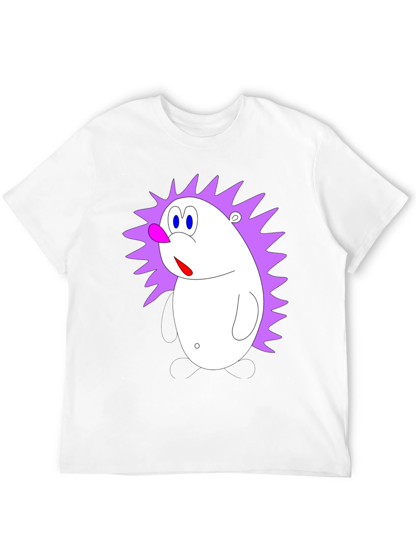 Black Cartoon Hedgehog Graphic Black T-Shirt view 12