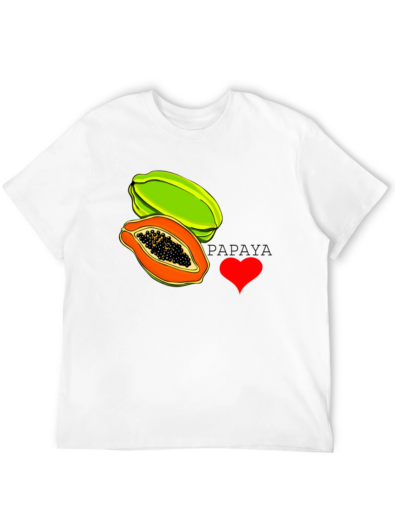 Black I Love Papaya Graphic T-Shirt - Fruit Lover Tee view 12