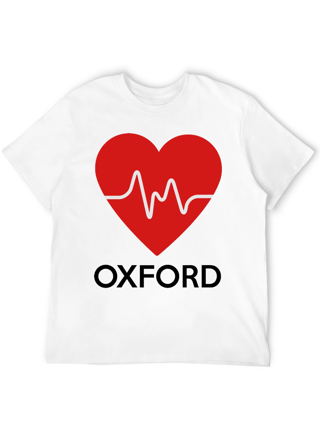 Black Oxford Heartbeat Graphic Tee - Soft Cotton Blend view 12