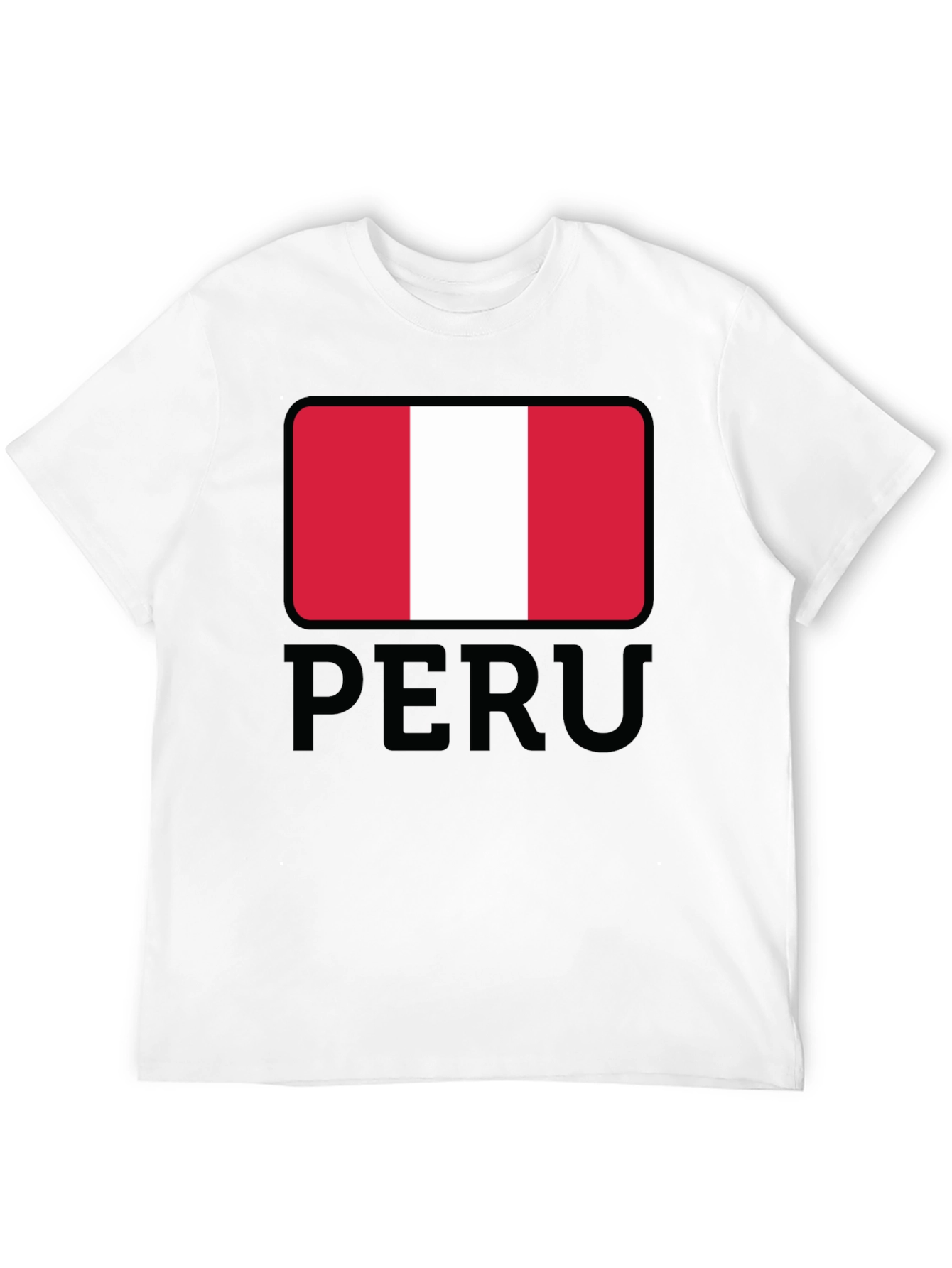 Peru Flag Graphic Tee - Black Cotton T-Shirt - 12