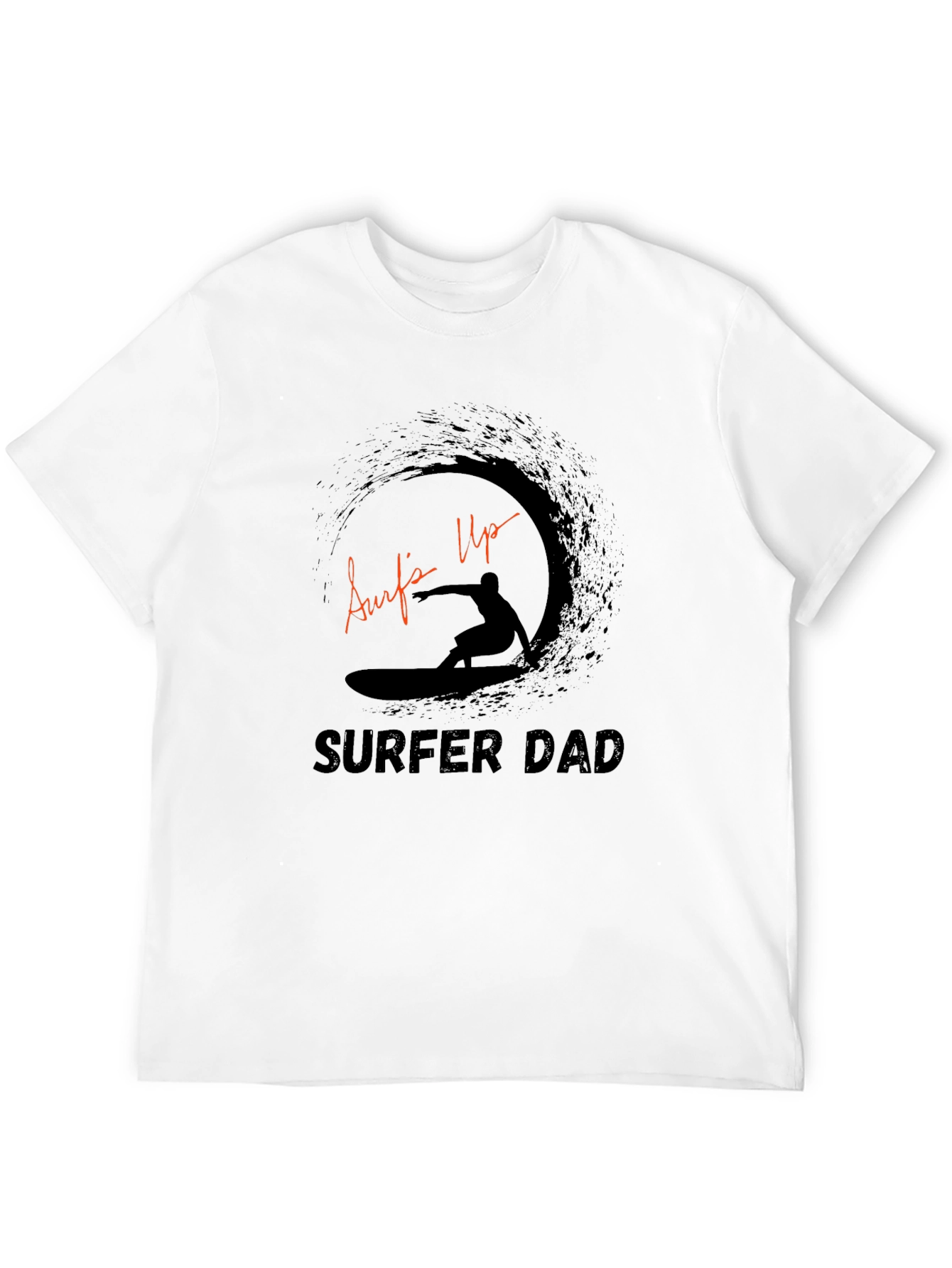 Black Surfer Dad Graphic Tee - Black Casual T-Shirt view 12