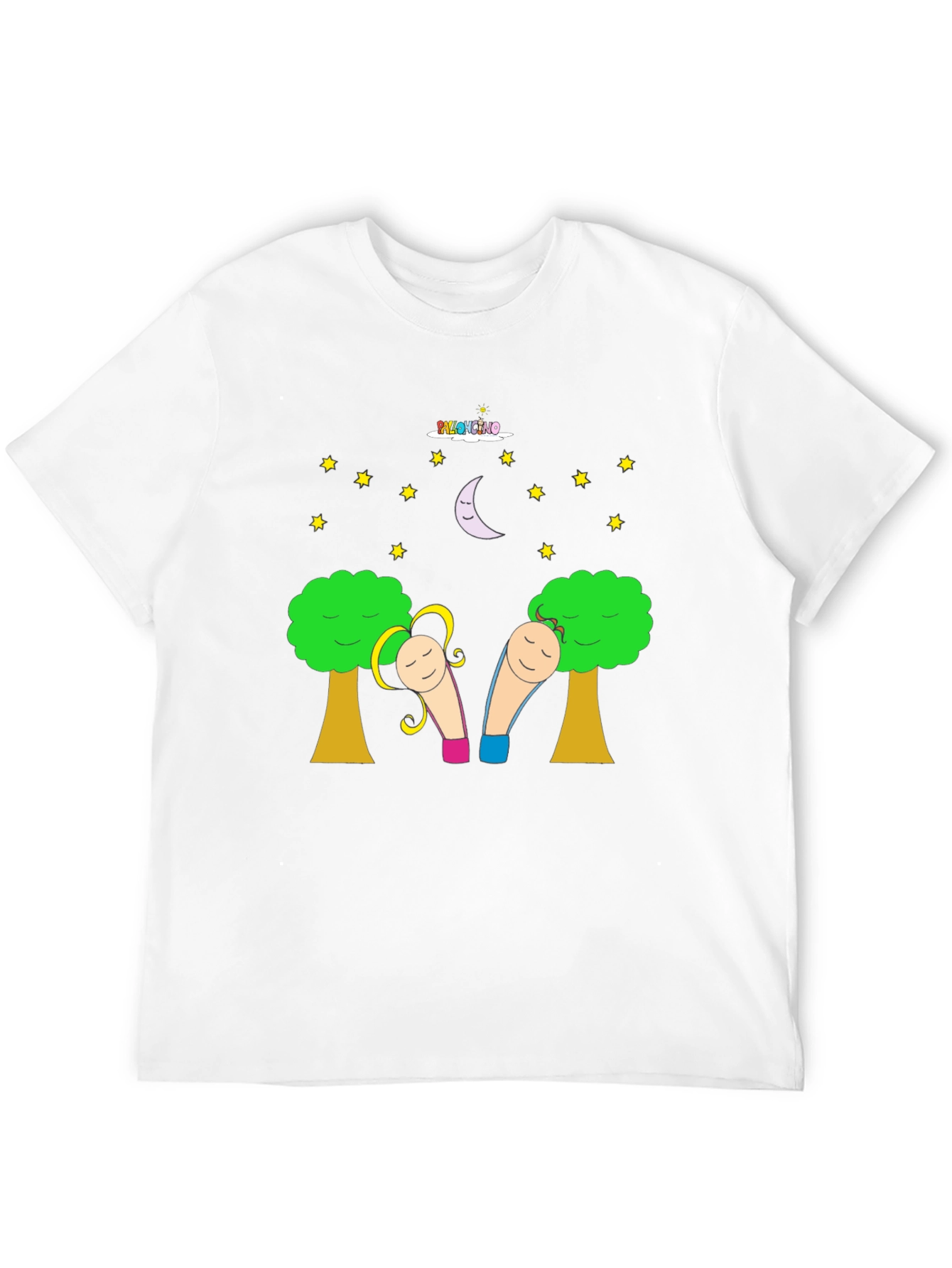 Black Whimsical Cartoon T-Shirt - Unisex Black Tee view 12