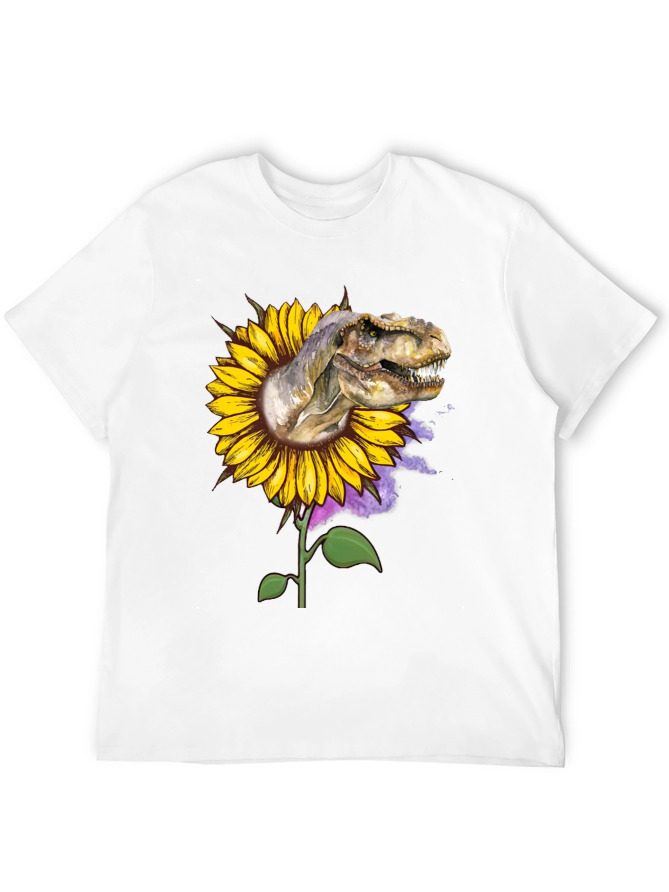 Black Dinosaur Sunflower Graphic Tee view 12