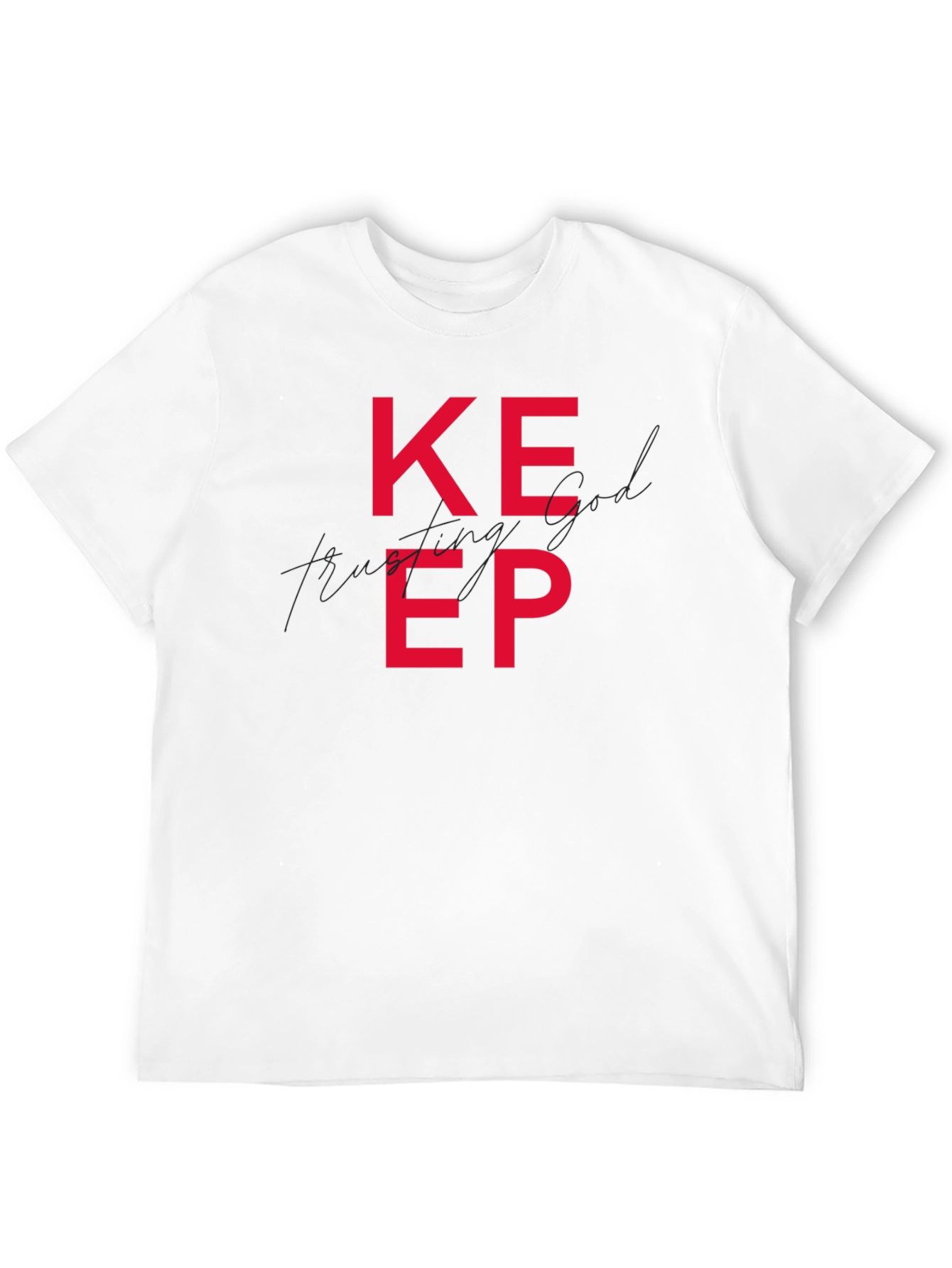 Black Keep Trusting God T-Shirt - Black Casual Tee view 12