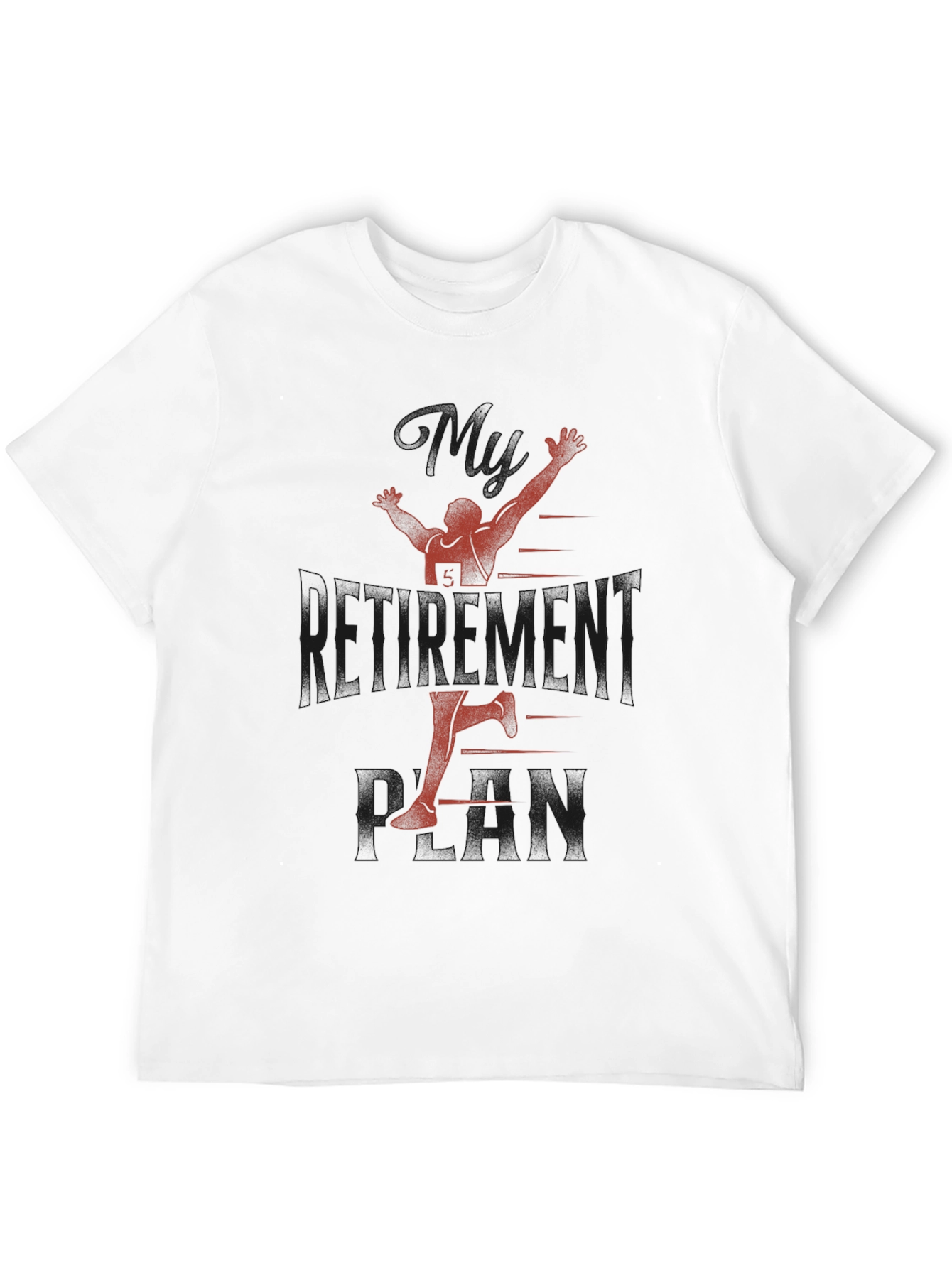 Black Funny Retirement Plan Running T-Shirt view 12