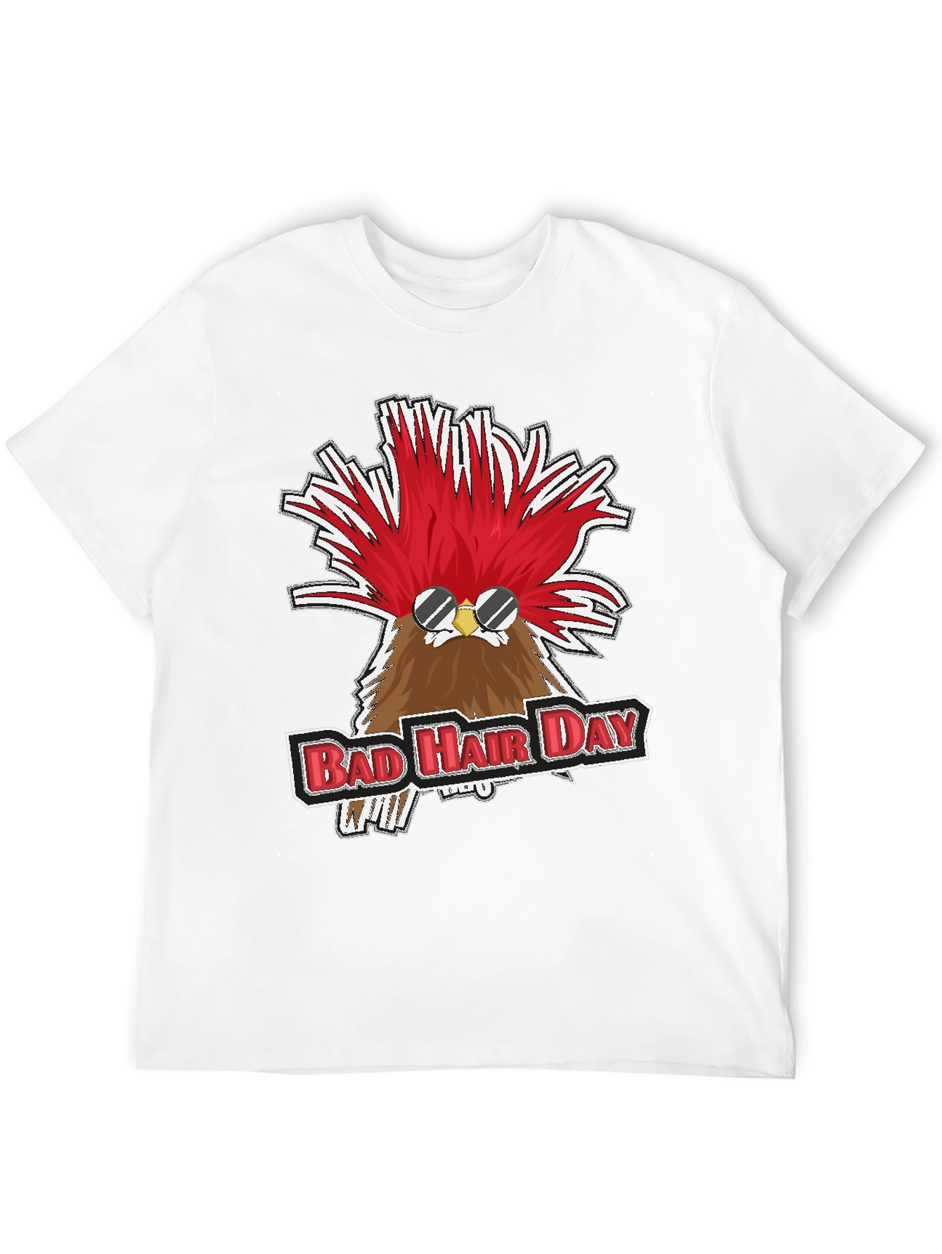 Black Bad Hair Day Chicken Graphic Tee view 12