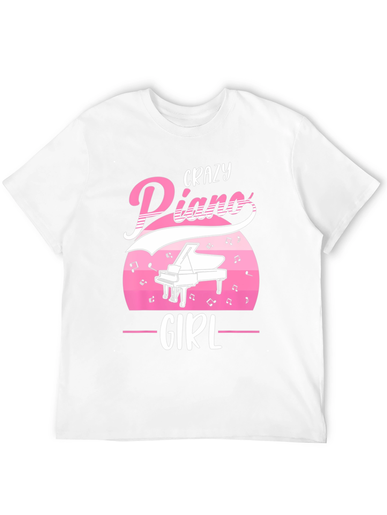 Black Crazy Piano Girl T-Shirt - Music Lover Tee view 12