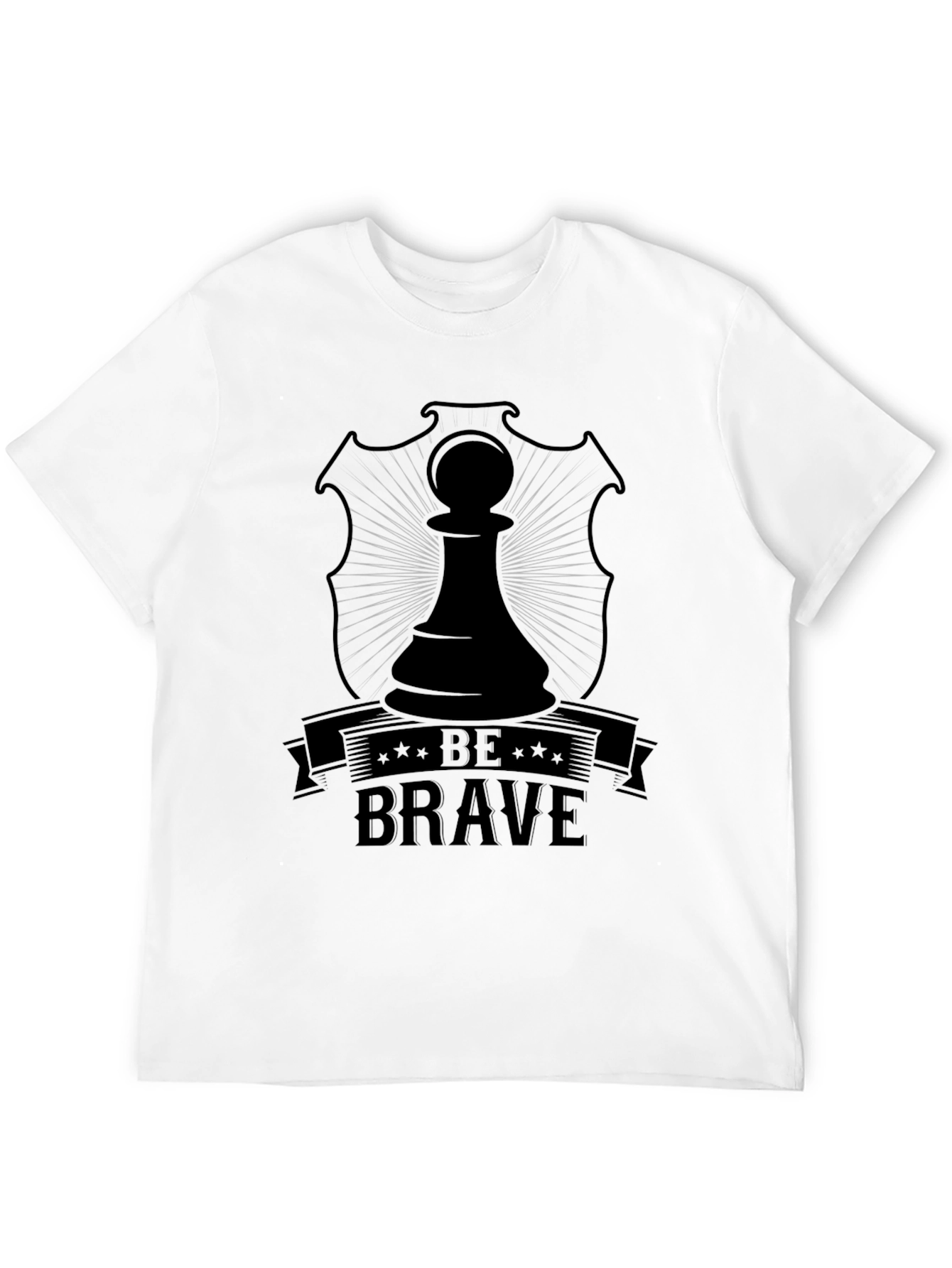 Black Be Brave Chess Piece Graphic T-Shirt view 12