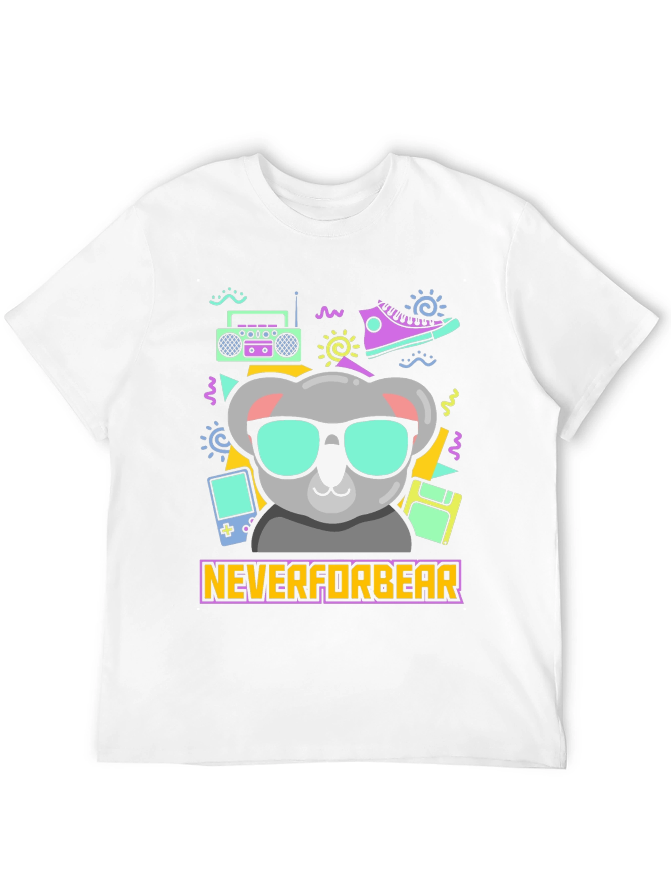 Black Cool Koala Retro T-Shirt - Neverforbear view 12