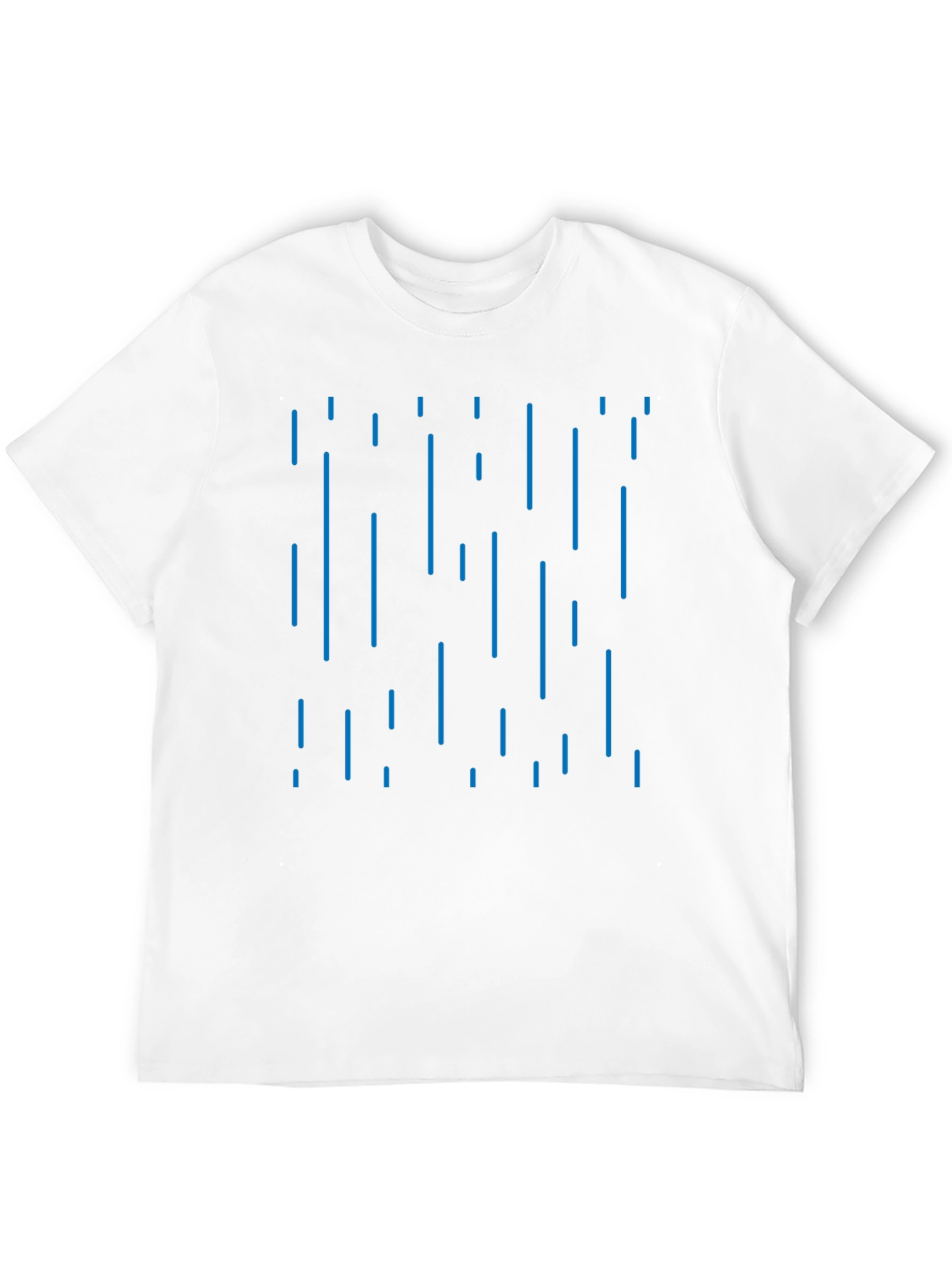Black Modern Rain Pattern T-Shirt - Black view 12